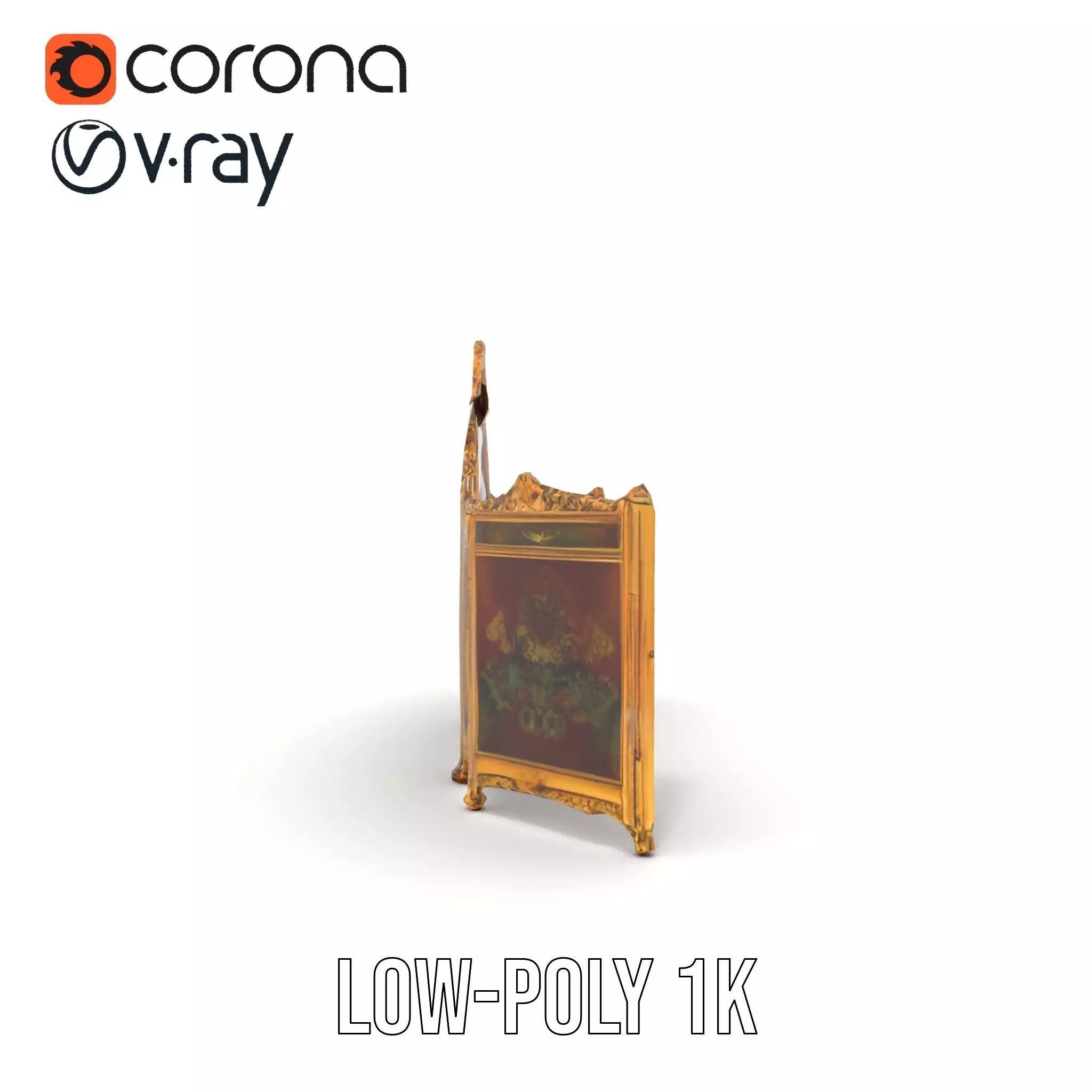 Ornate Gold Mirror model pack Low-poly 3D model_10