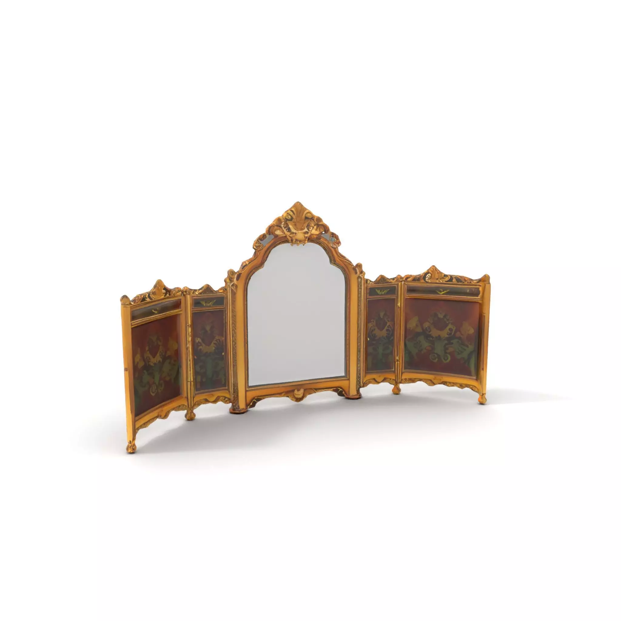 Ornate Gold Mirror model pack Low-poly 3D model_14