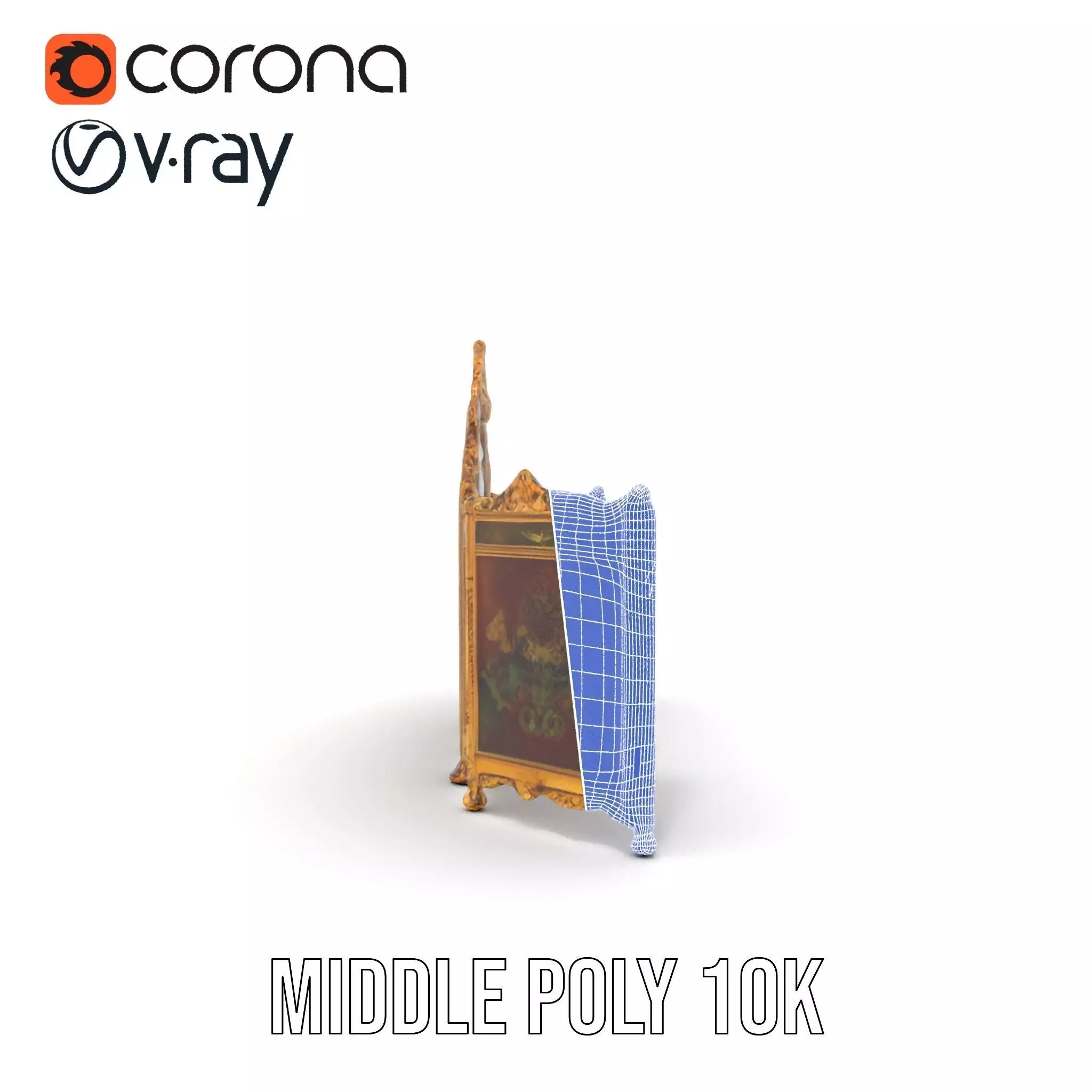 Ornate Gold Mirror model pack Low-poly 3D model_28