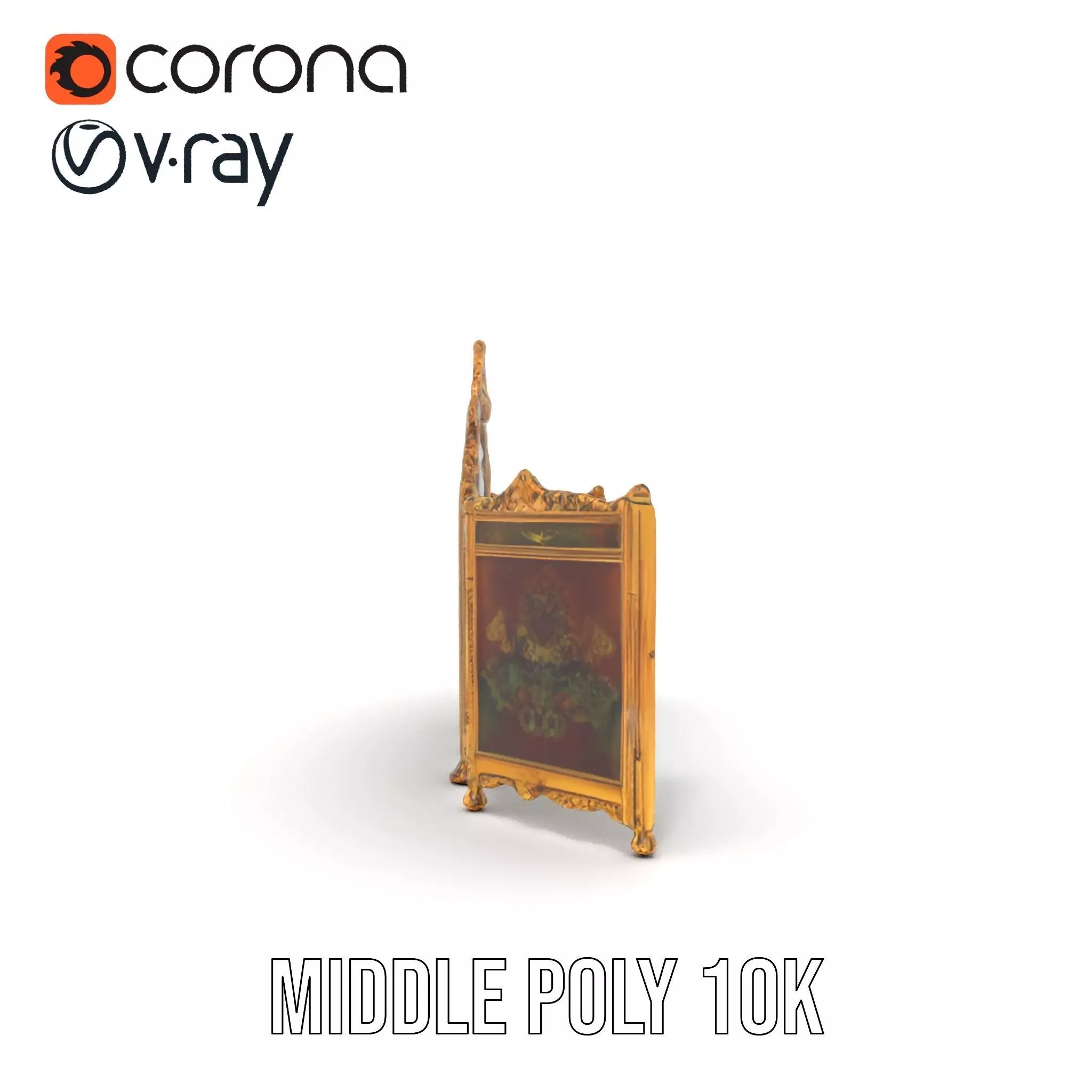 Ornate Gold Mirror model pack Low-poly 3D model_12