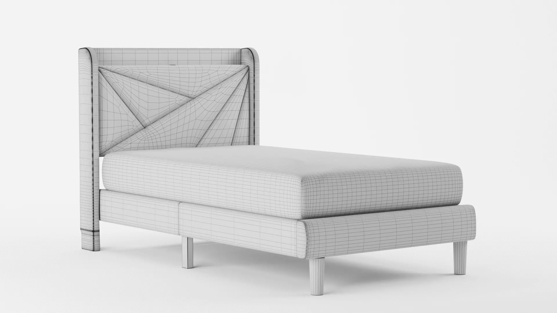 Feonase Queen Bed Frame with Type-C  and USB Ports 3D model_12