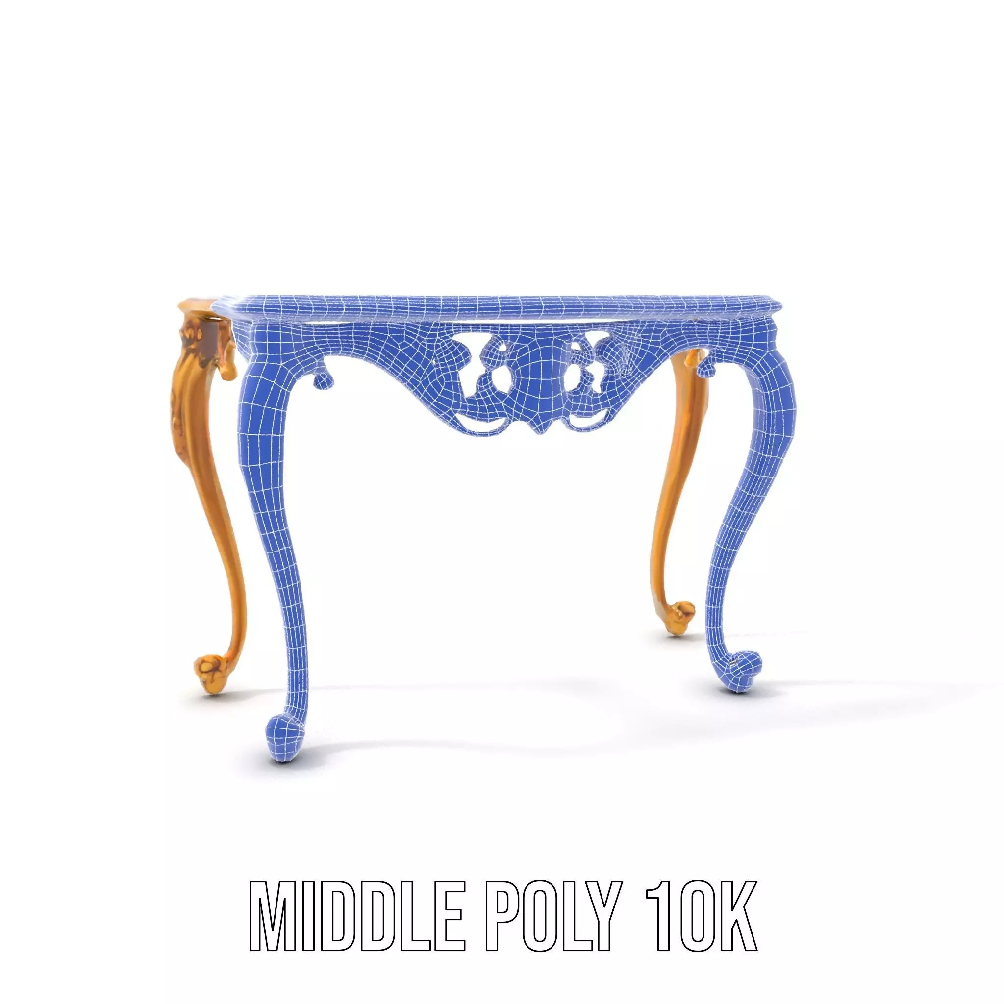 Baroque Gold Console Table model pack Low-poly 3D model_21