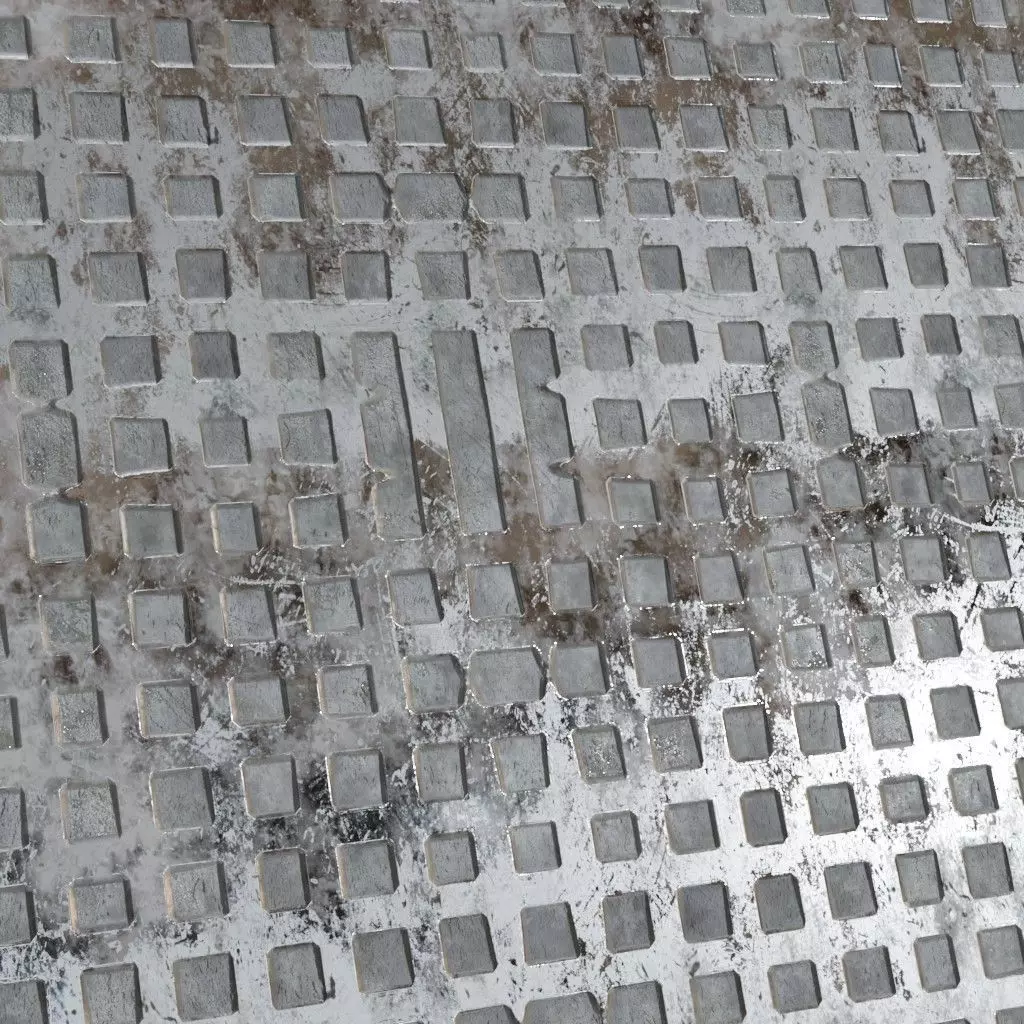 Worn Light Blue Rusty Corrugated Metal PBR Seamless Texture_3