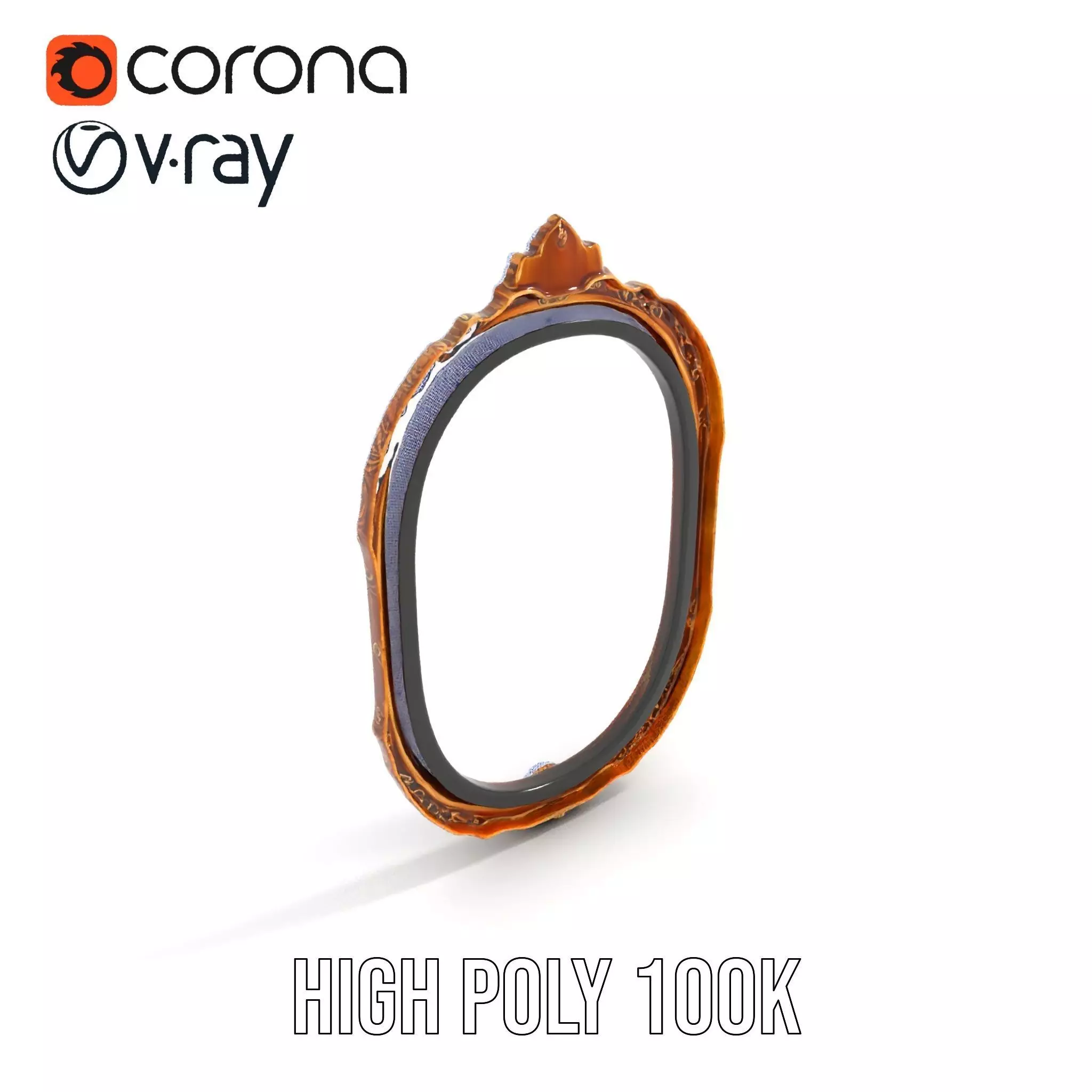 Elegant Gold Mirror model pack Low-poly 3D model_33