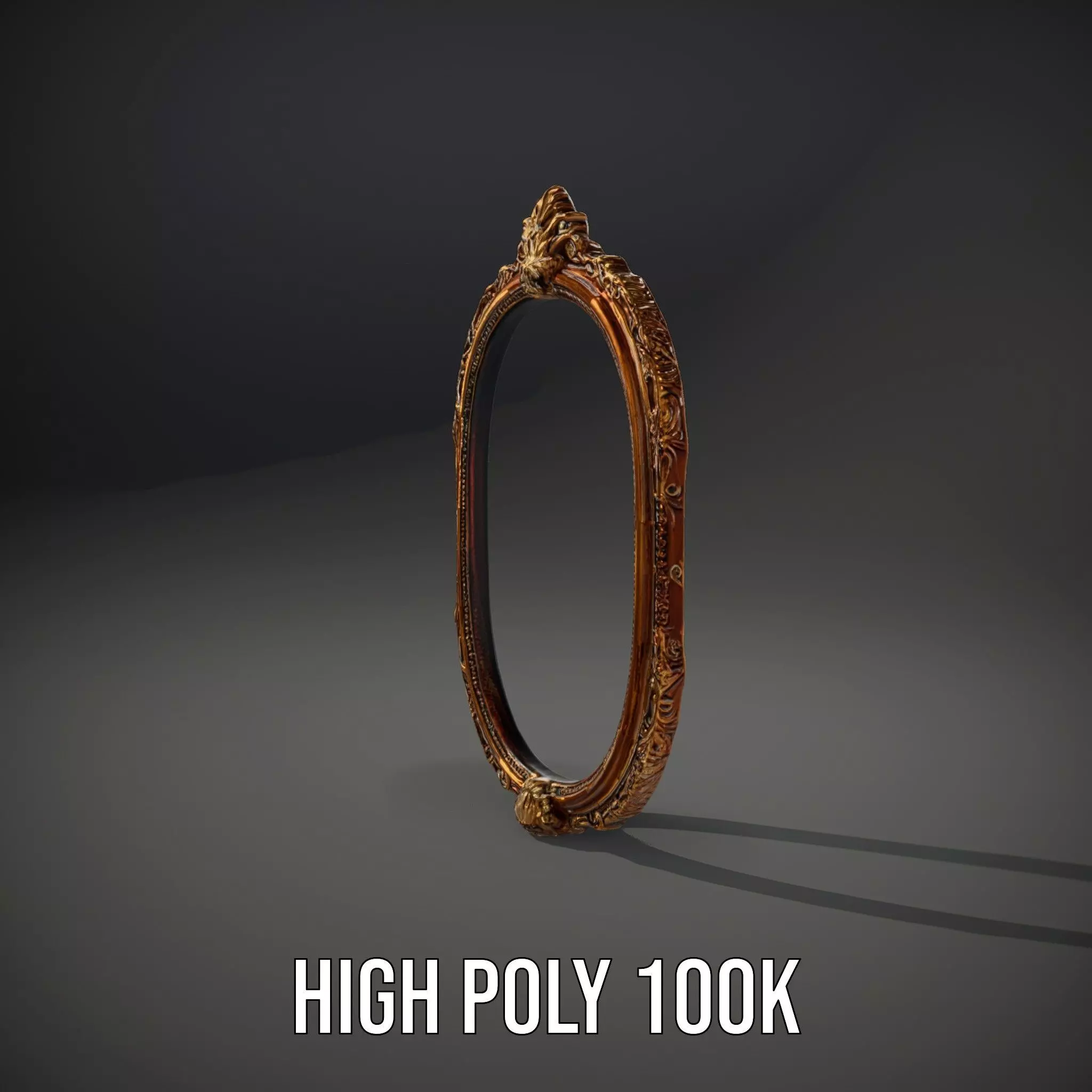 Elegant Gold Mirror model pack Low-poly 3D model_8