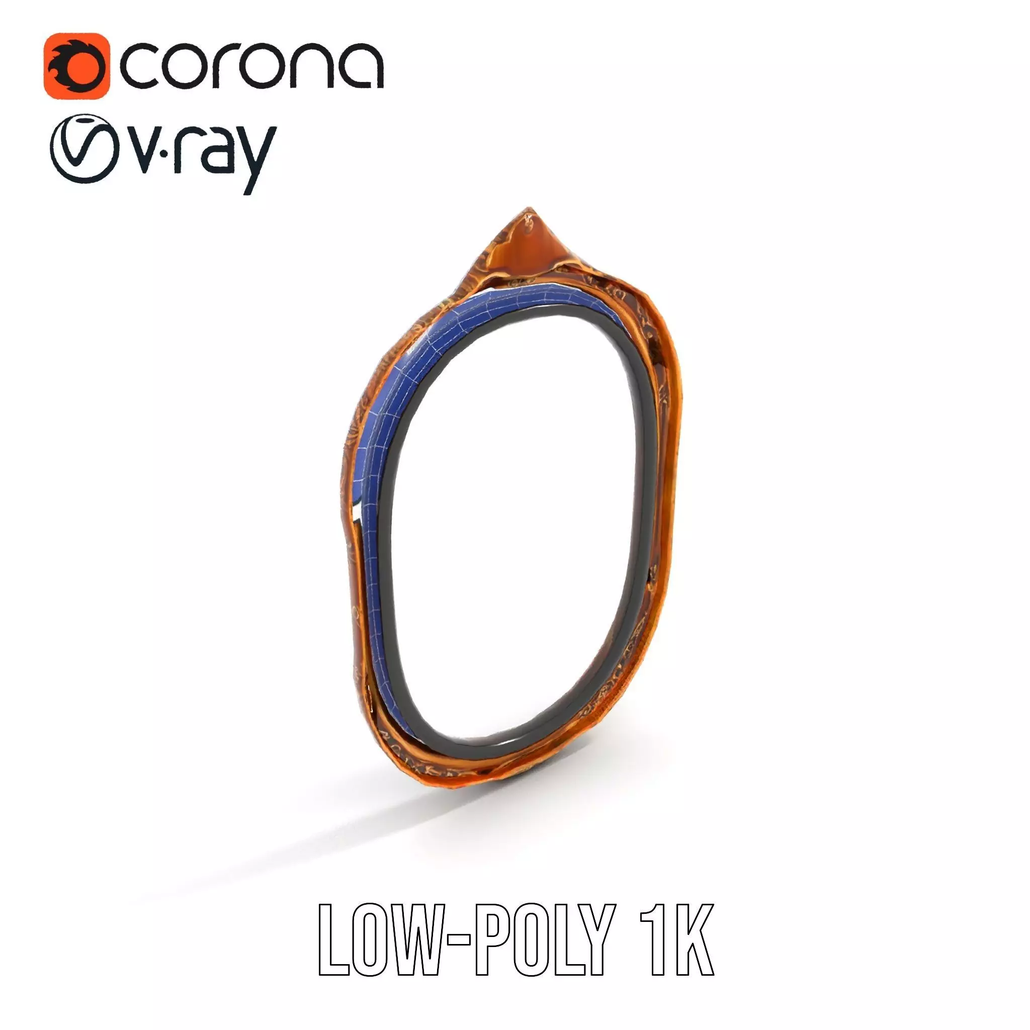 Elegant Gold Mirror model pack Low-poly 3D model_20