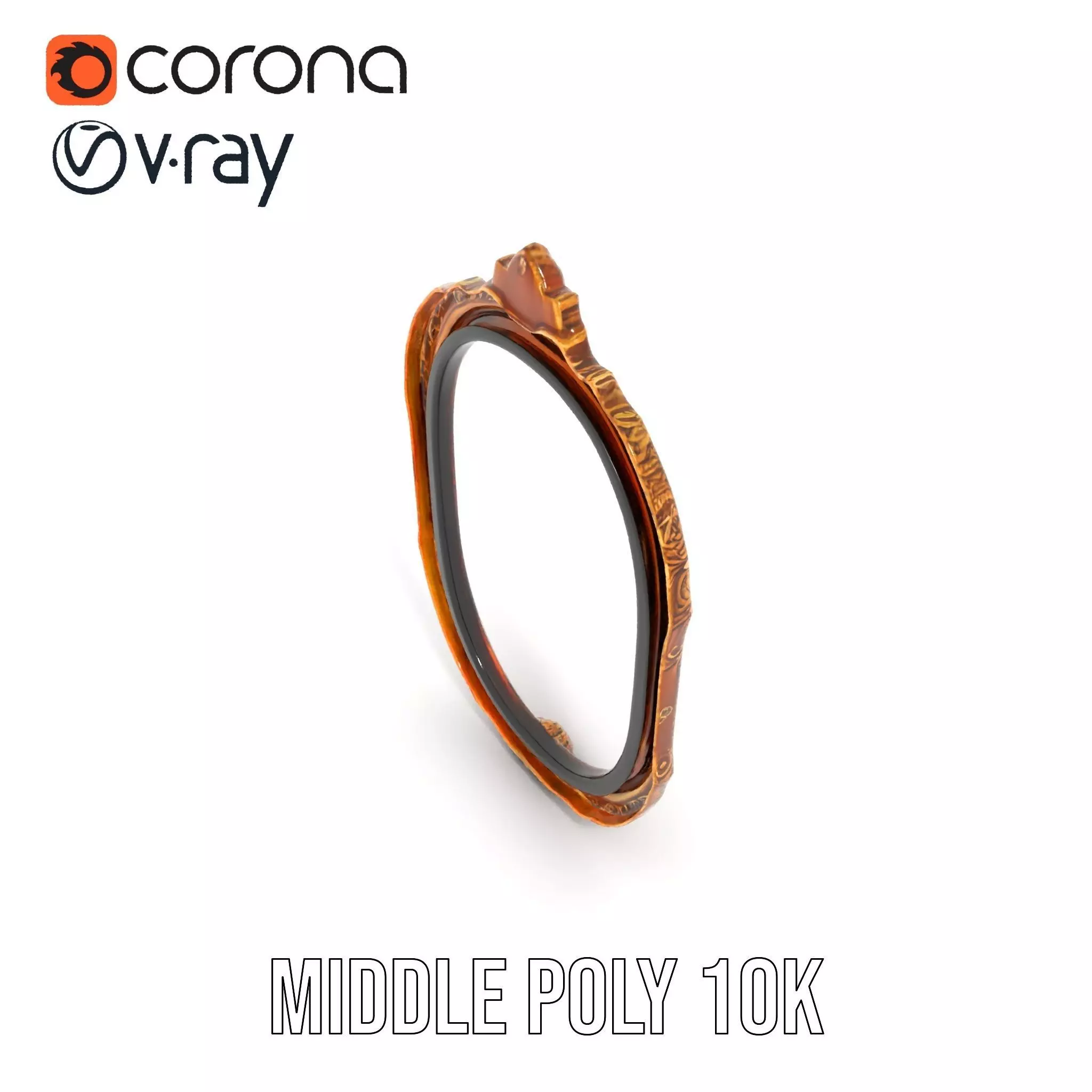 Elegant Gold Mirror model pack Low-poly 3D model_11