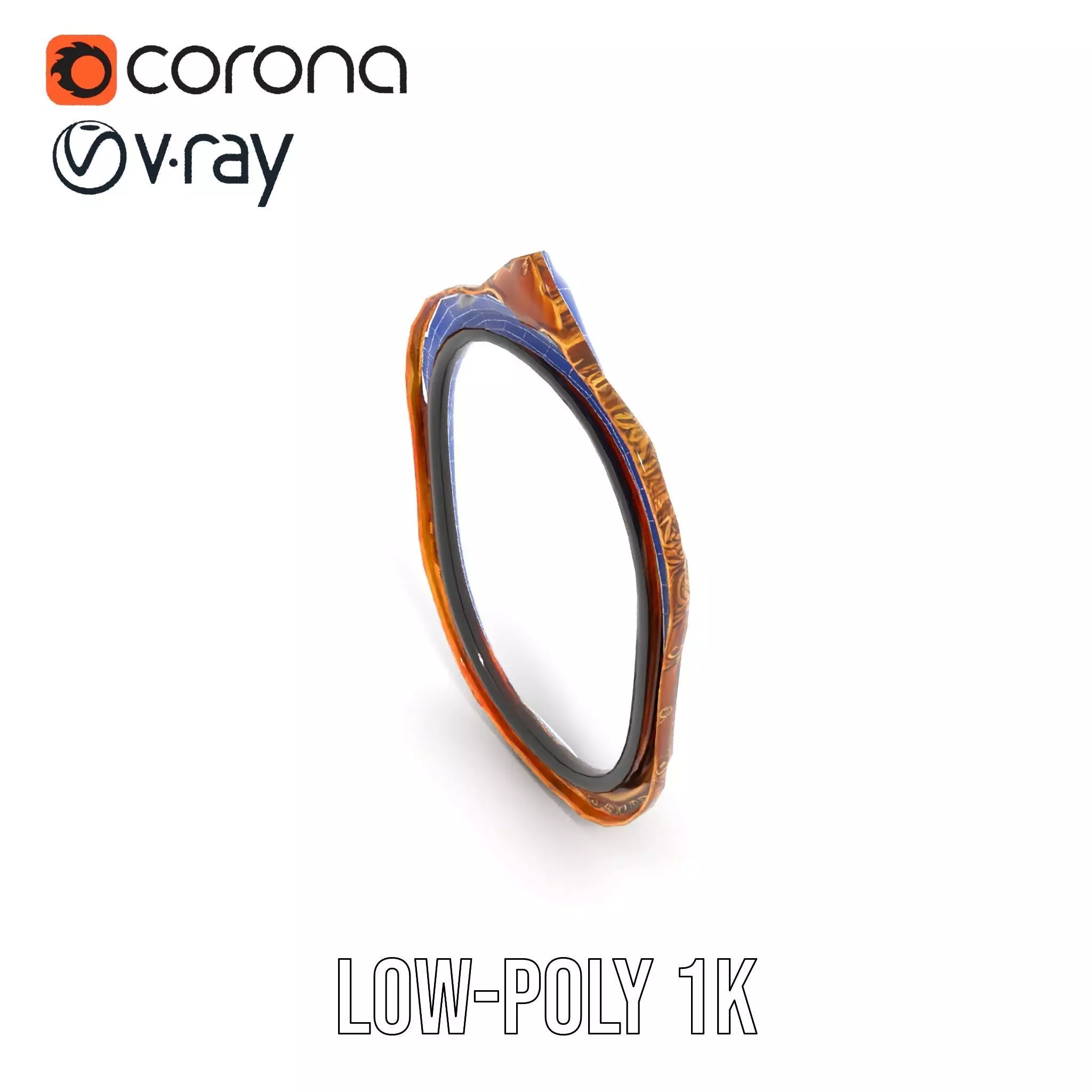 Elegant Gold Mirror model pack Low-poly 3D model_25