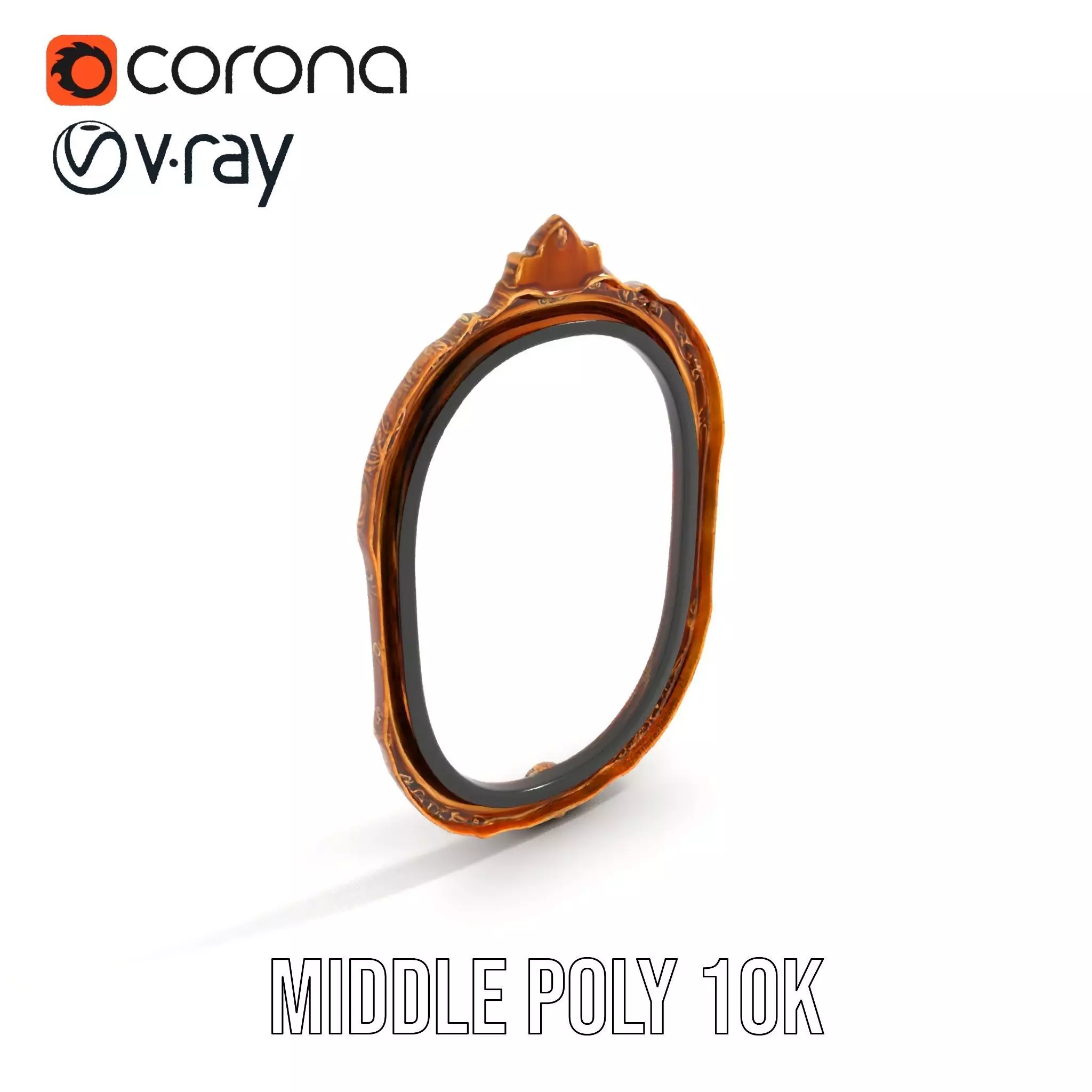 Elegant Gold Mirror model pack Low-poly 3D model_6