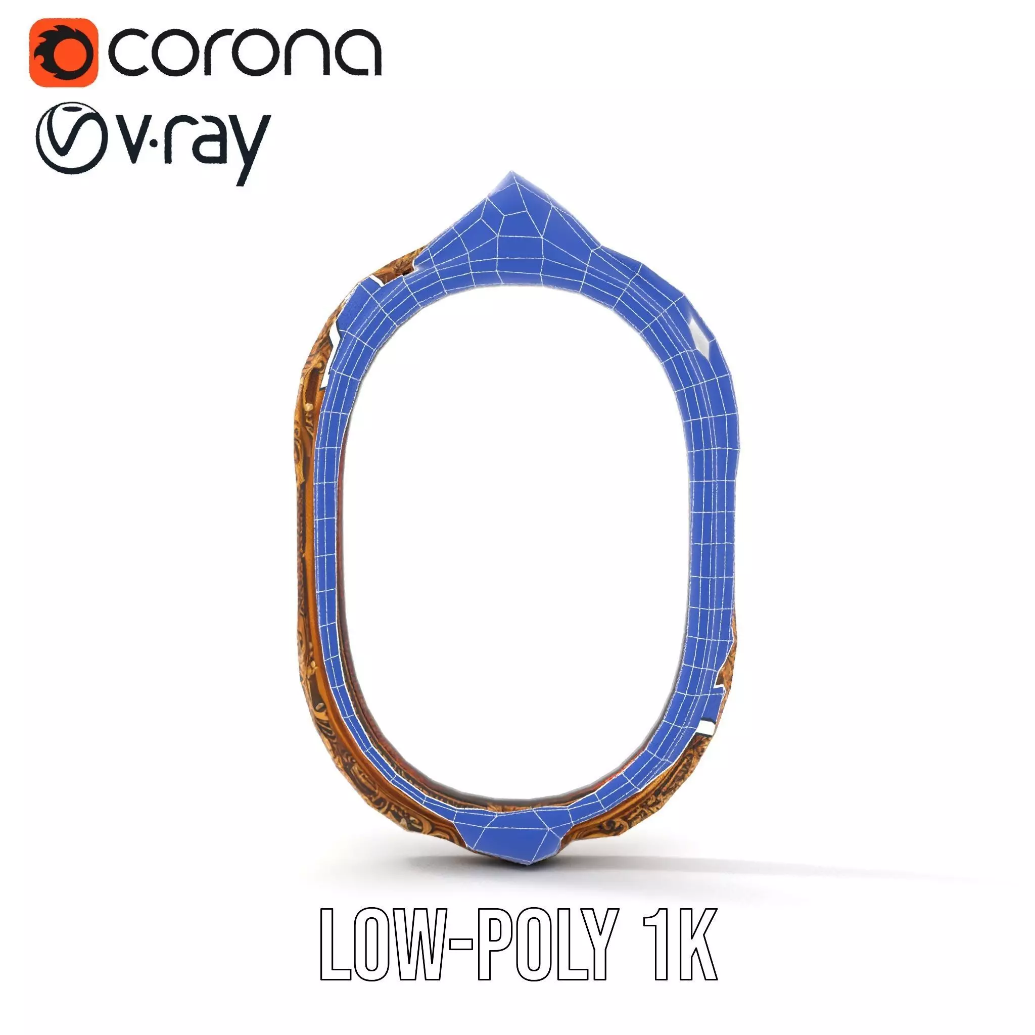 Elegant Gold Mirror model pack Low-poly 3D model_22