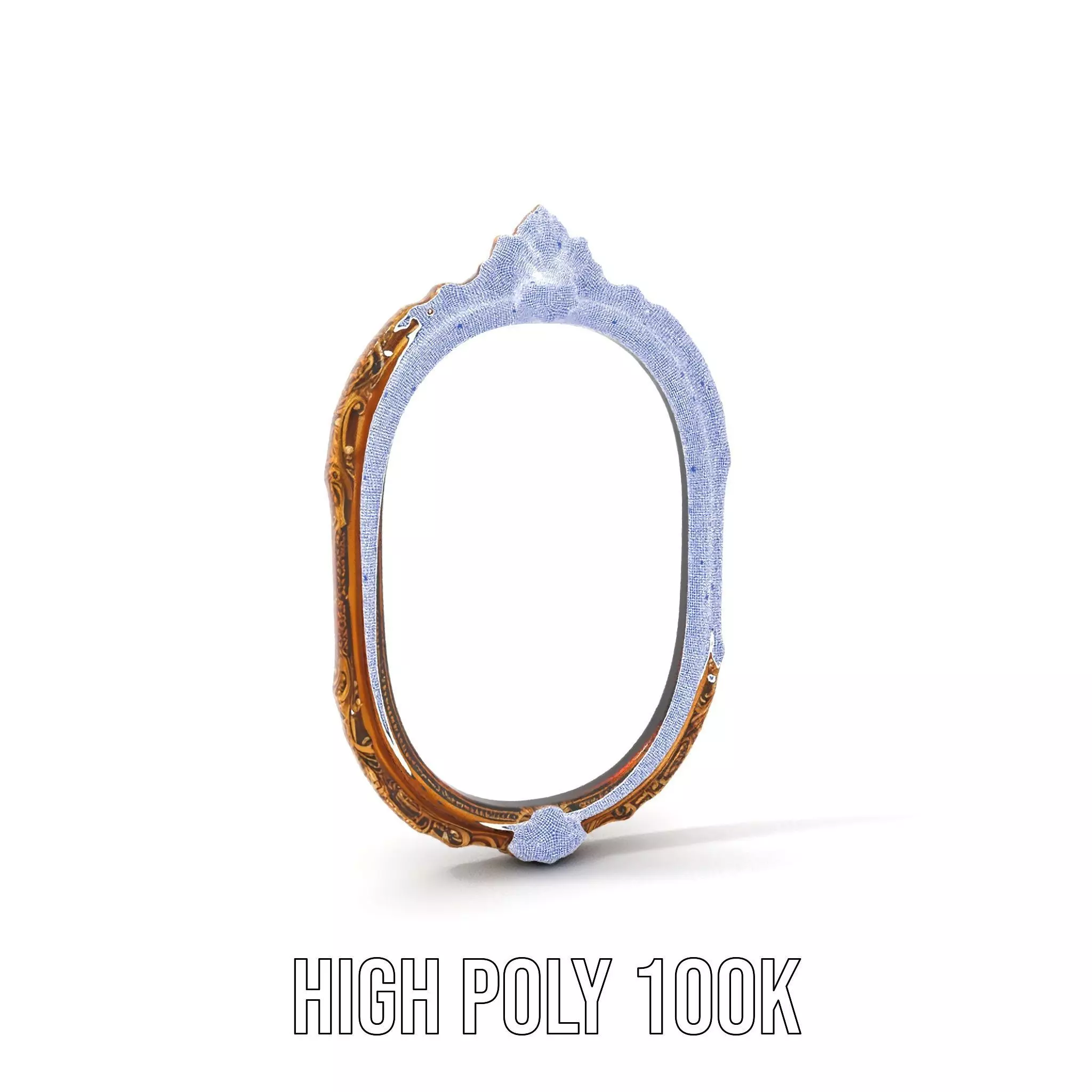 Elegant Gold Mirror model pack Low-poly 3D model_4