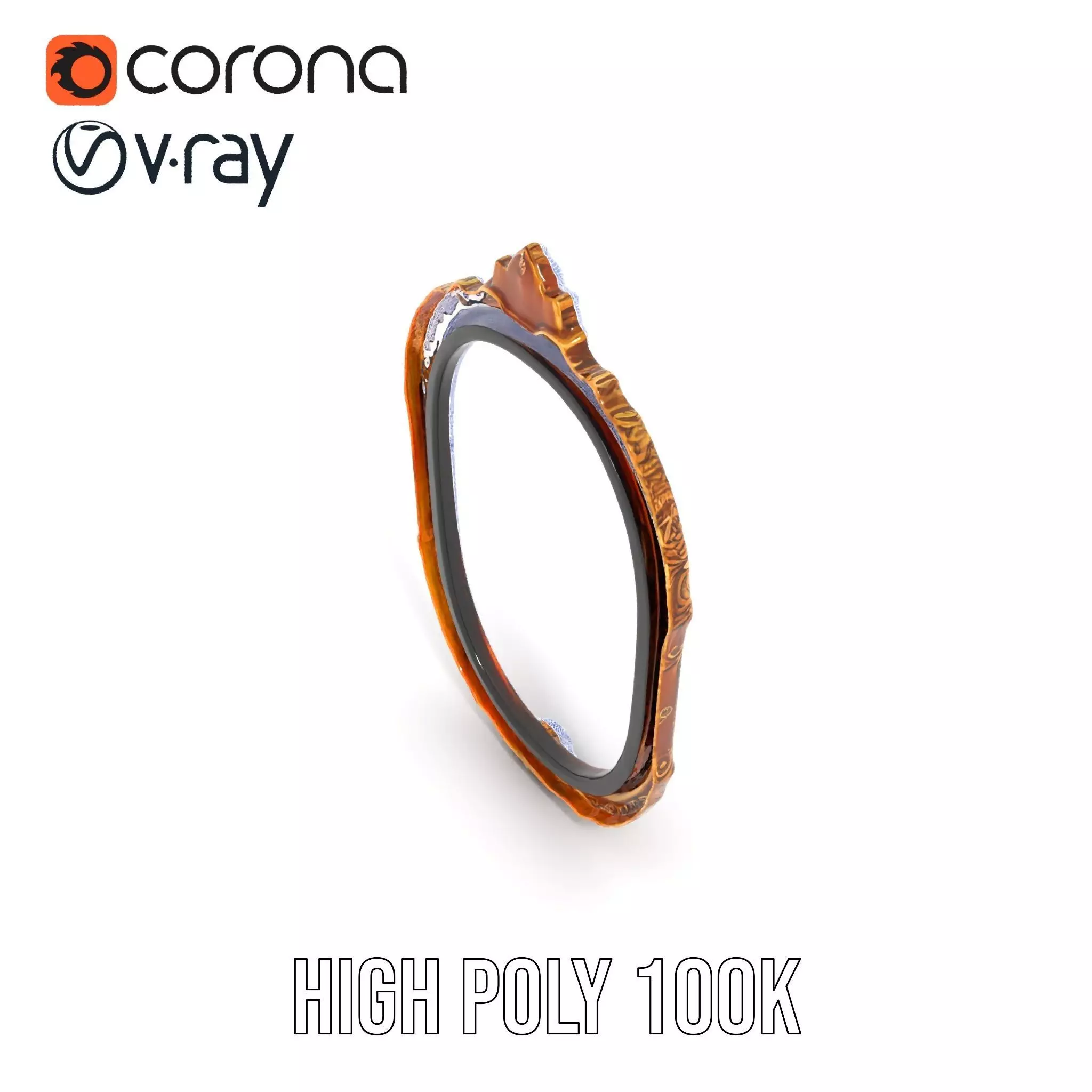 Elegant Gold Mirror model pack Low-poly 3D model_26