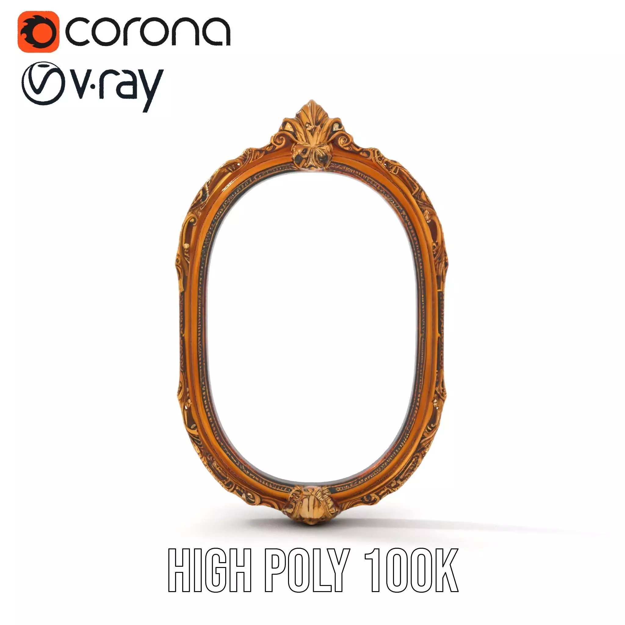 Elegant Gold Mirror model pack Low-poly 3D model_23