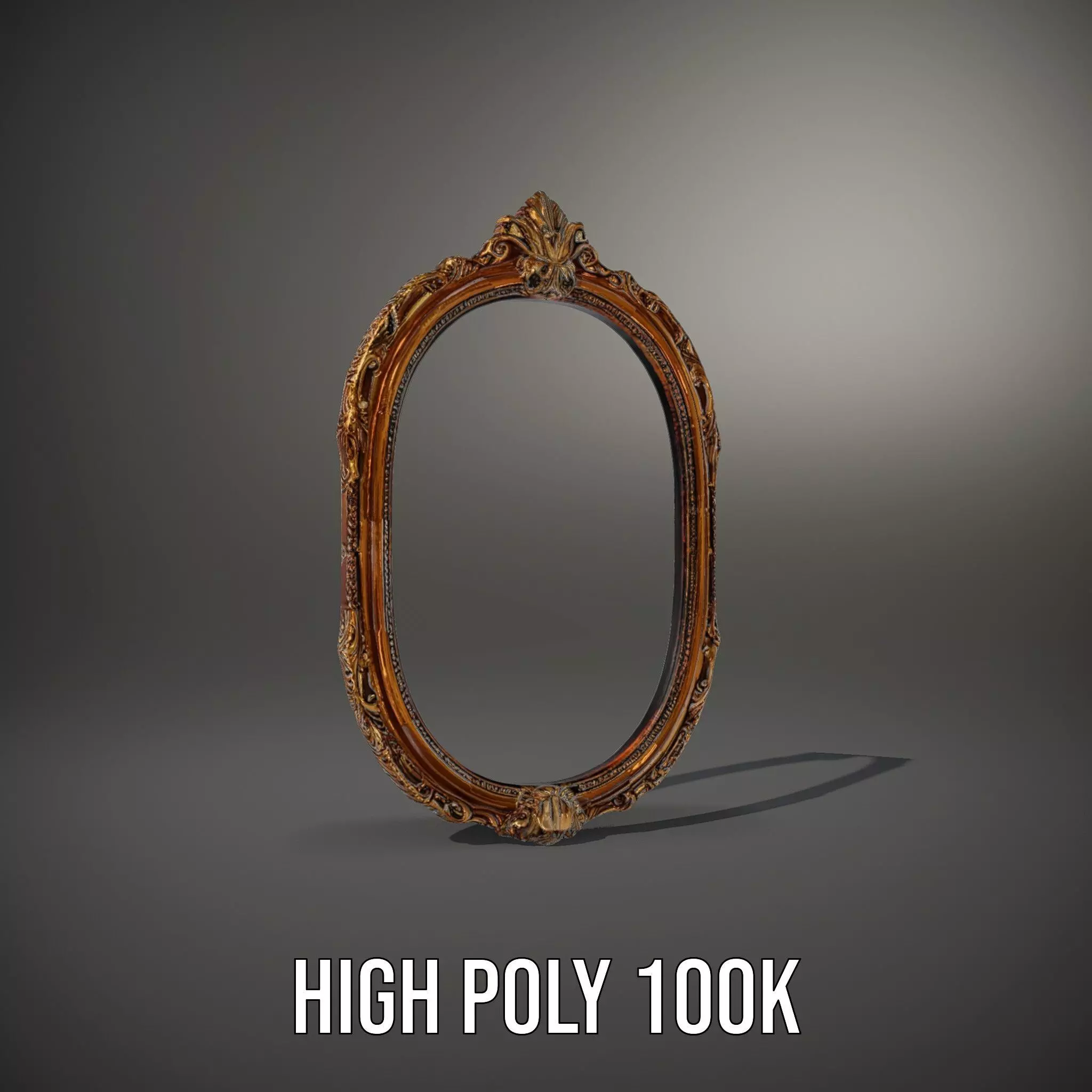 Elegant Gold Mirror model pack Low-poly 3D model_10