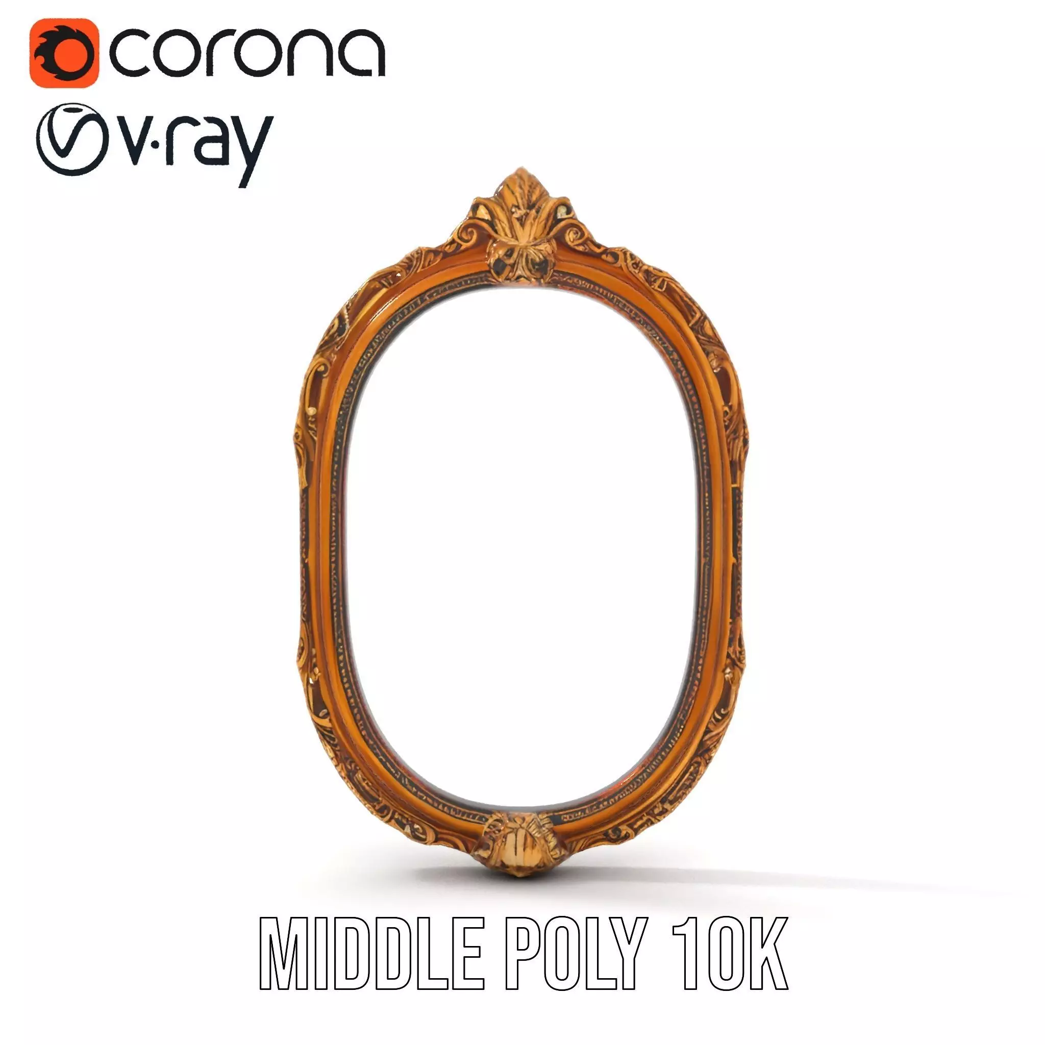 Elegant Gold Mirror model pack Low-poly 3D model_16
