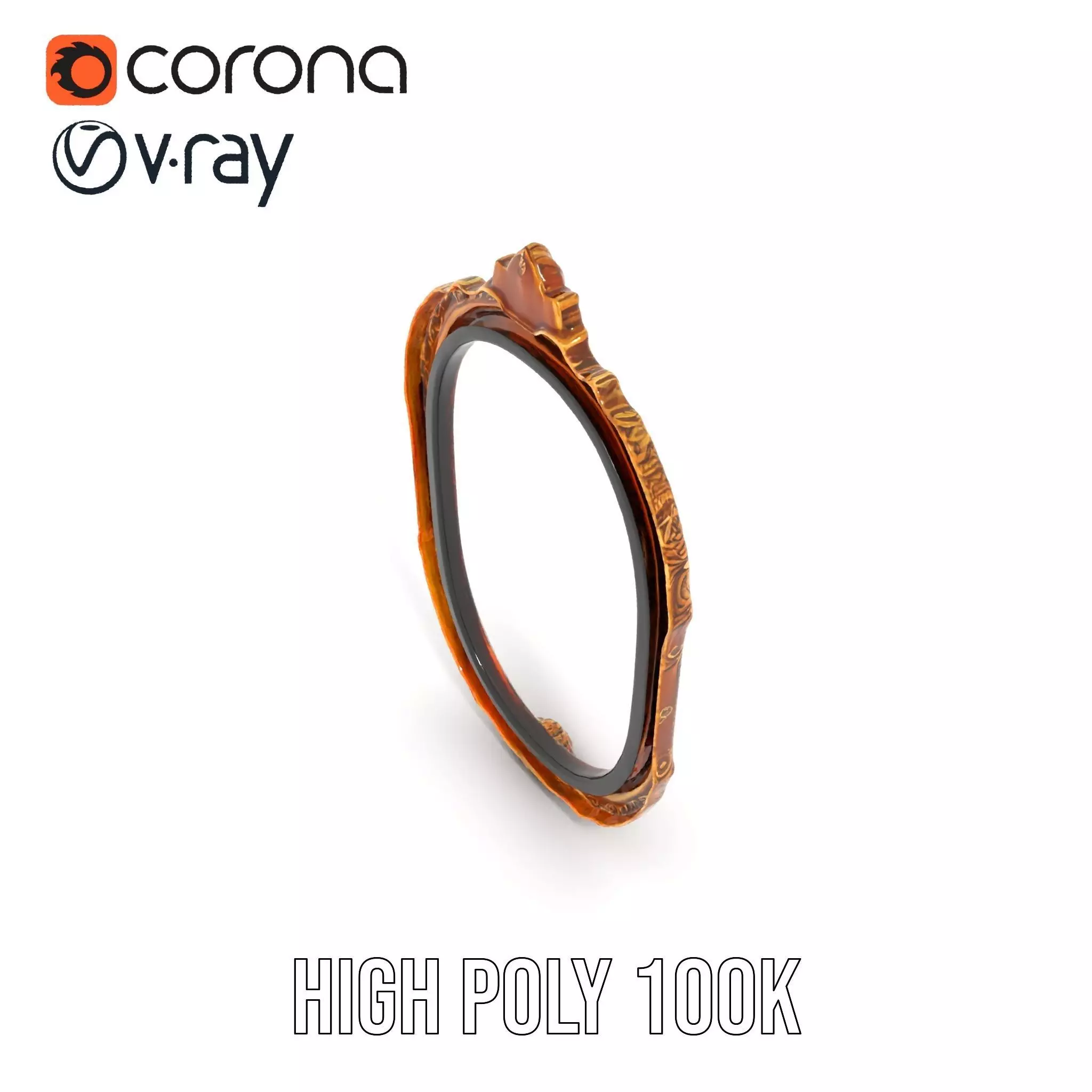 Elegant Gold Mirror model pack Low-poly 3D model_15