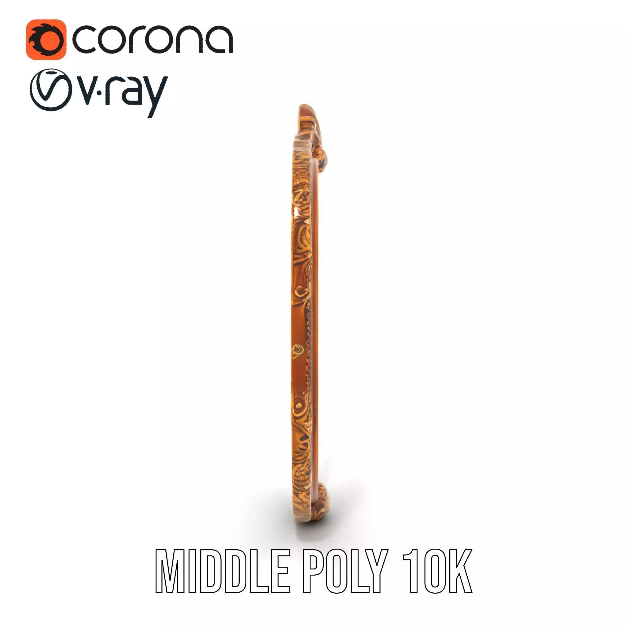 Elegant Gold Mirror model pack Low-poly 3D model_5