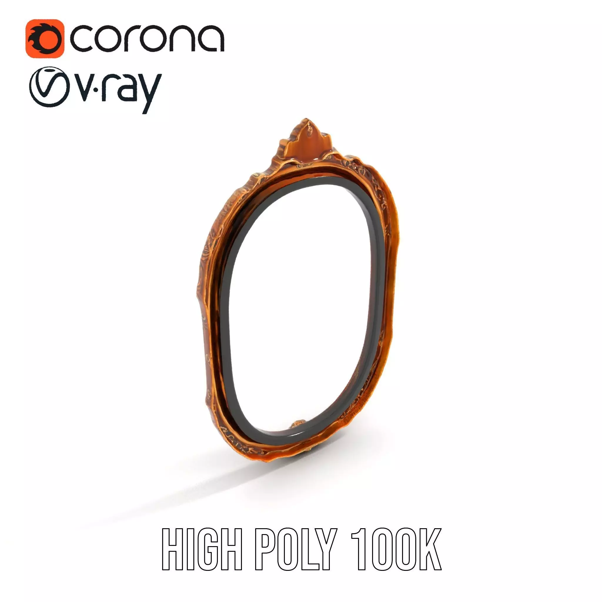 Elegant Gold Mirror model pack Low-poly 3D model_18