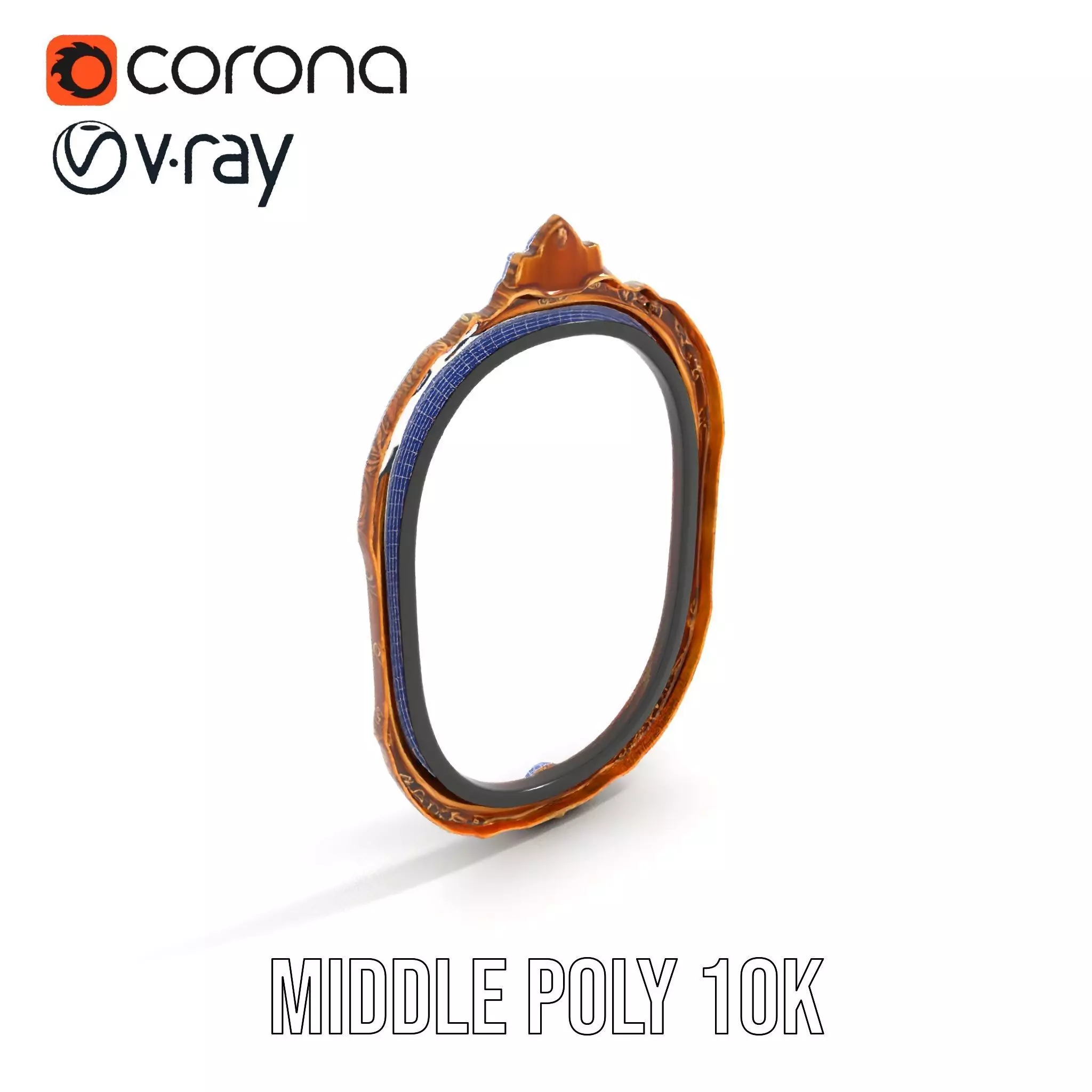 Elegant Gold Mirror model pack Low-poly 3D model_19