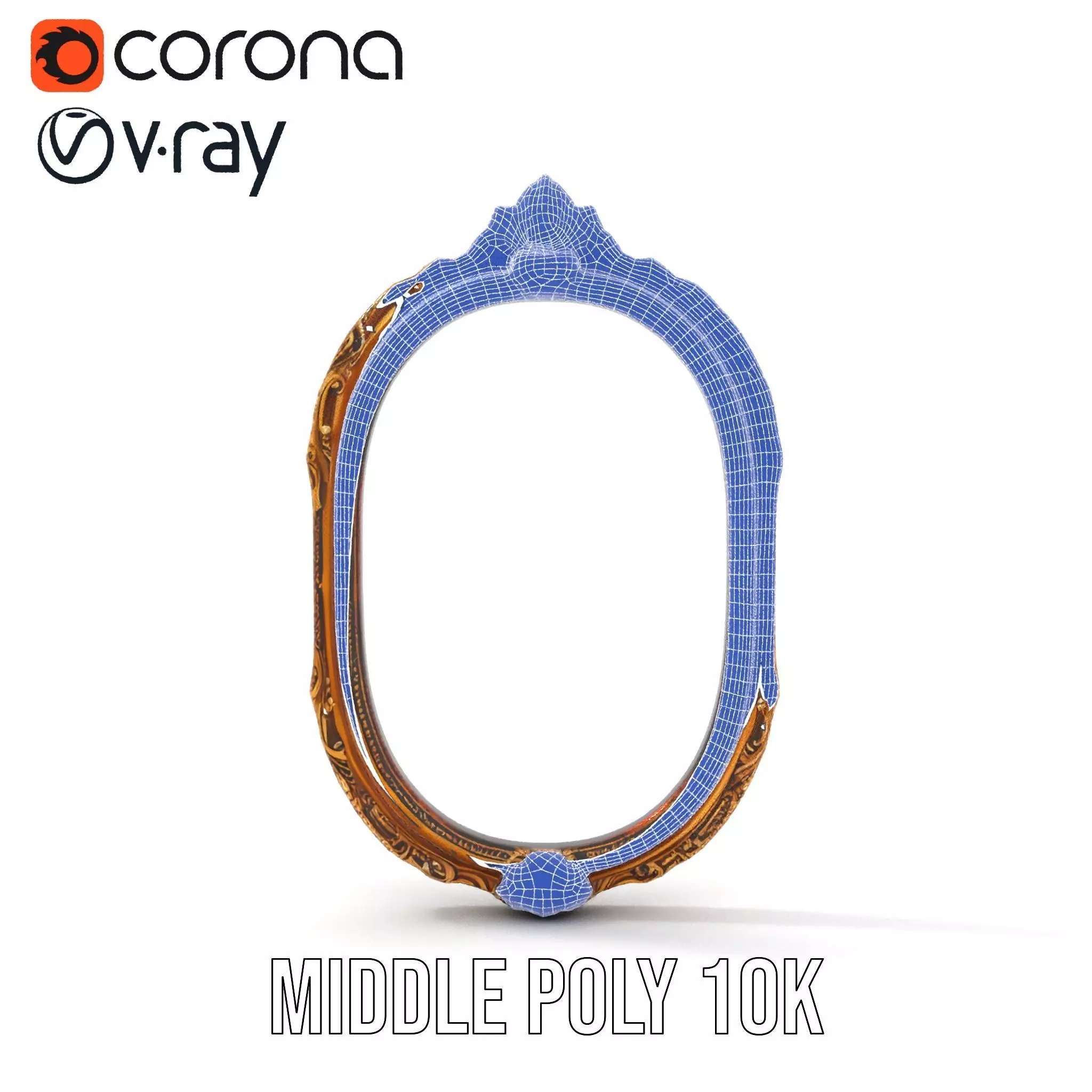 Elegant Gold Mirror model pack Low-poly 3D model_24