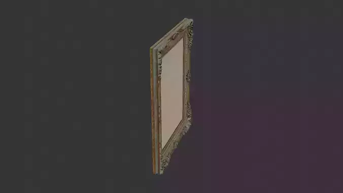 Ornate painting frame with canvas artwork