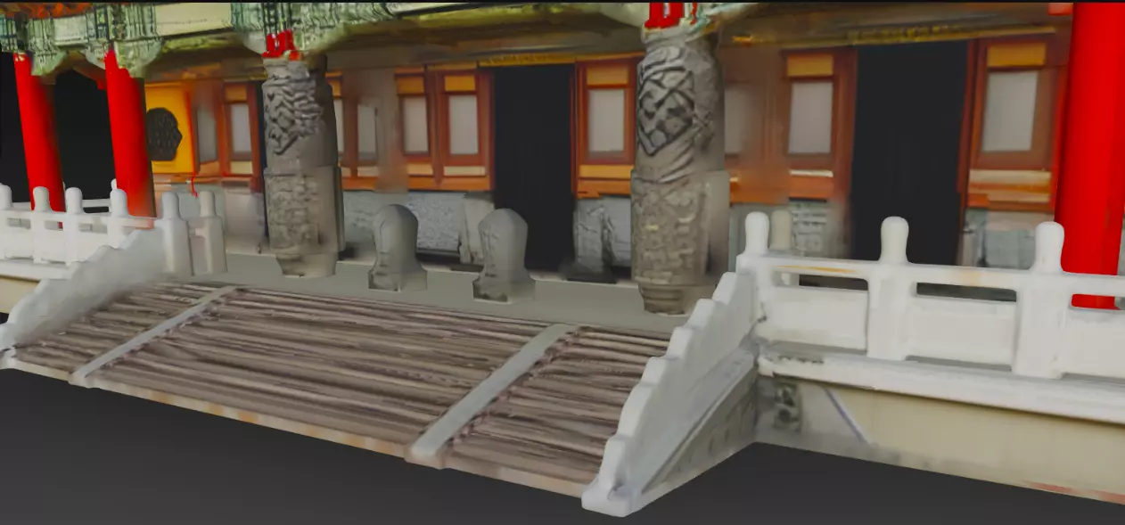 Traditional Chinese Temple 3D Model Low-poly 3D model_5