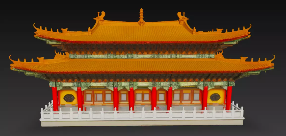 Traditional Chinese Temple 3D Model Low-poly 3D model_3