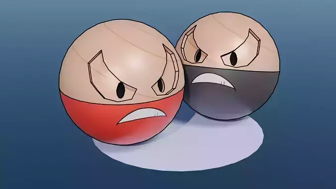 Pokemon Hisuian Electrode and Shiny version  Low-poly 3D model