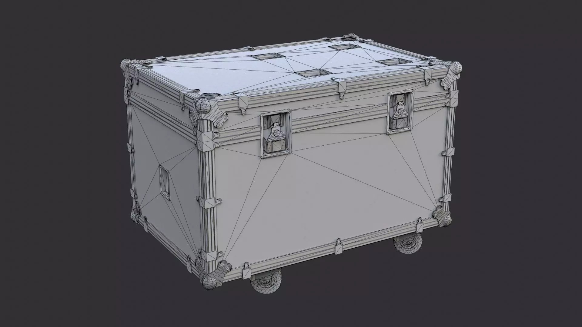 Rugged Flight Case with Metal Corners Low-poly 3D model_7