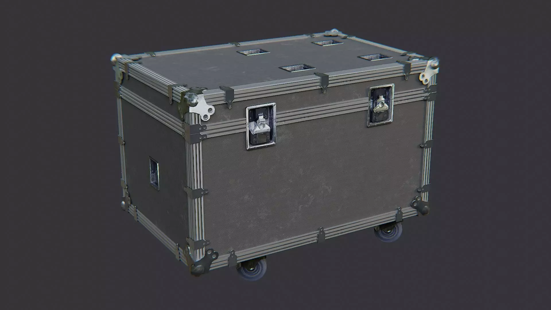 Rugged Flight Case with Metal Corners Low-poly 3D model_0