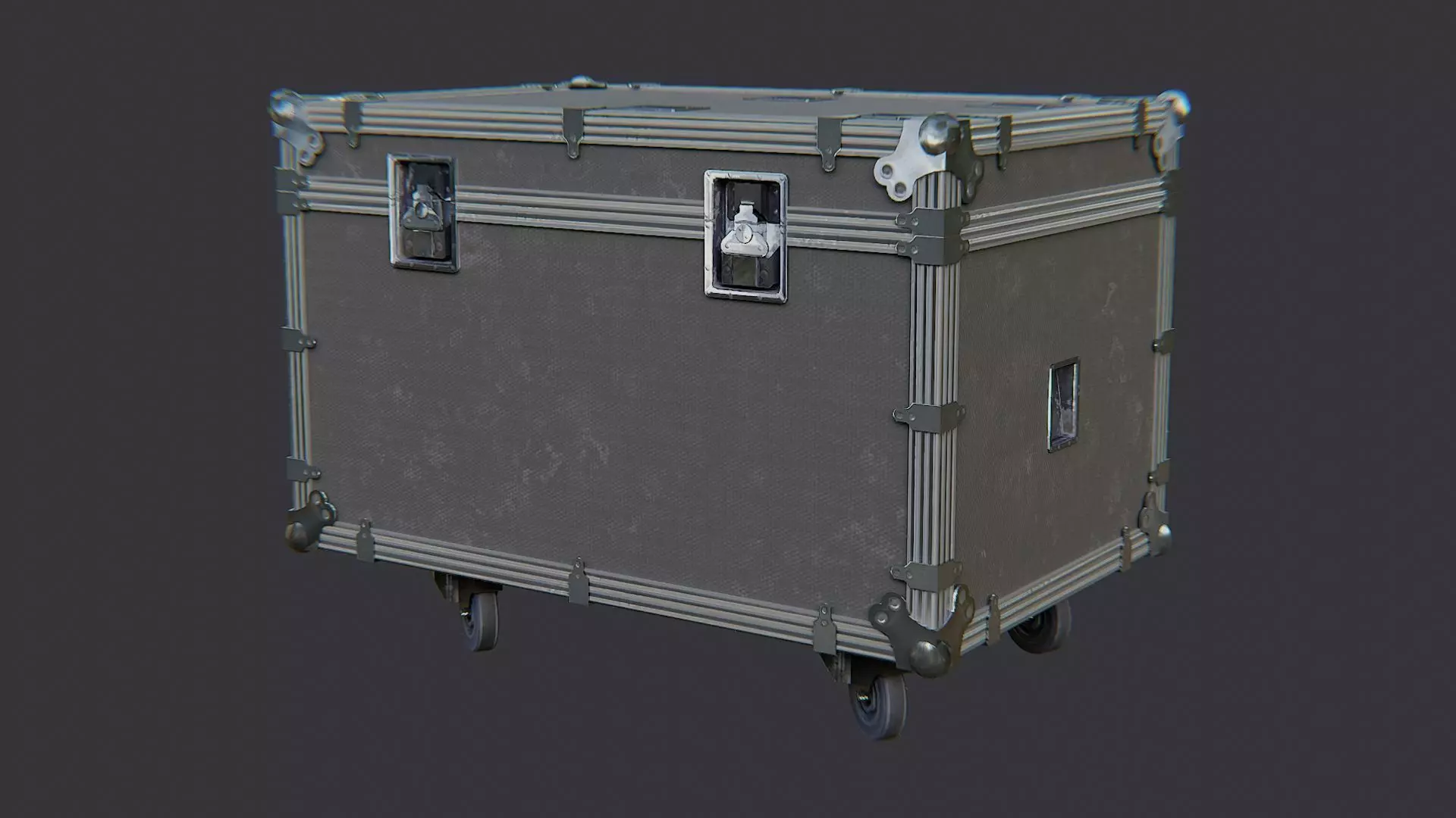 Rugged Flight Case with Metal Corners Low-poly 3D model_2