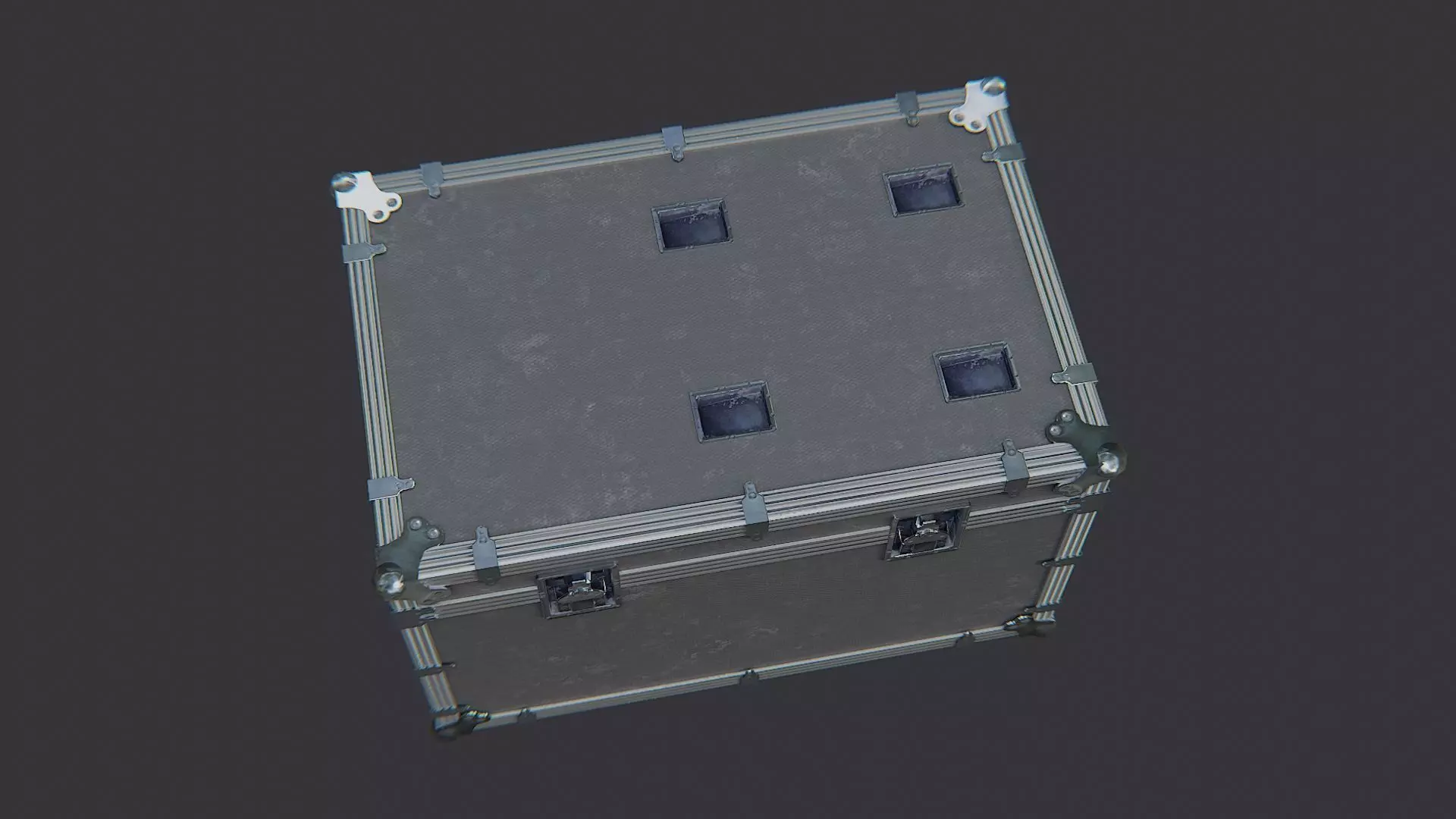 Rugged Flight Case with Metal Corners Low-poly 3D model_4