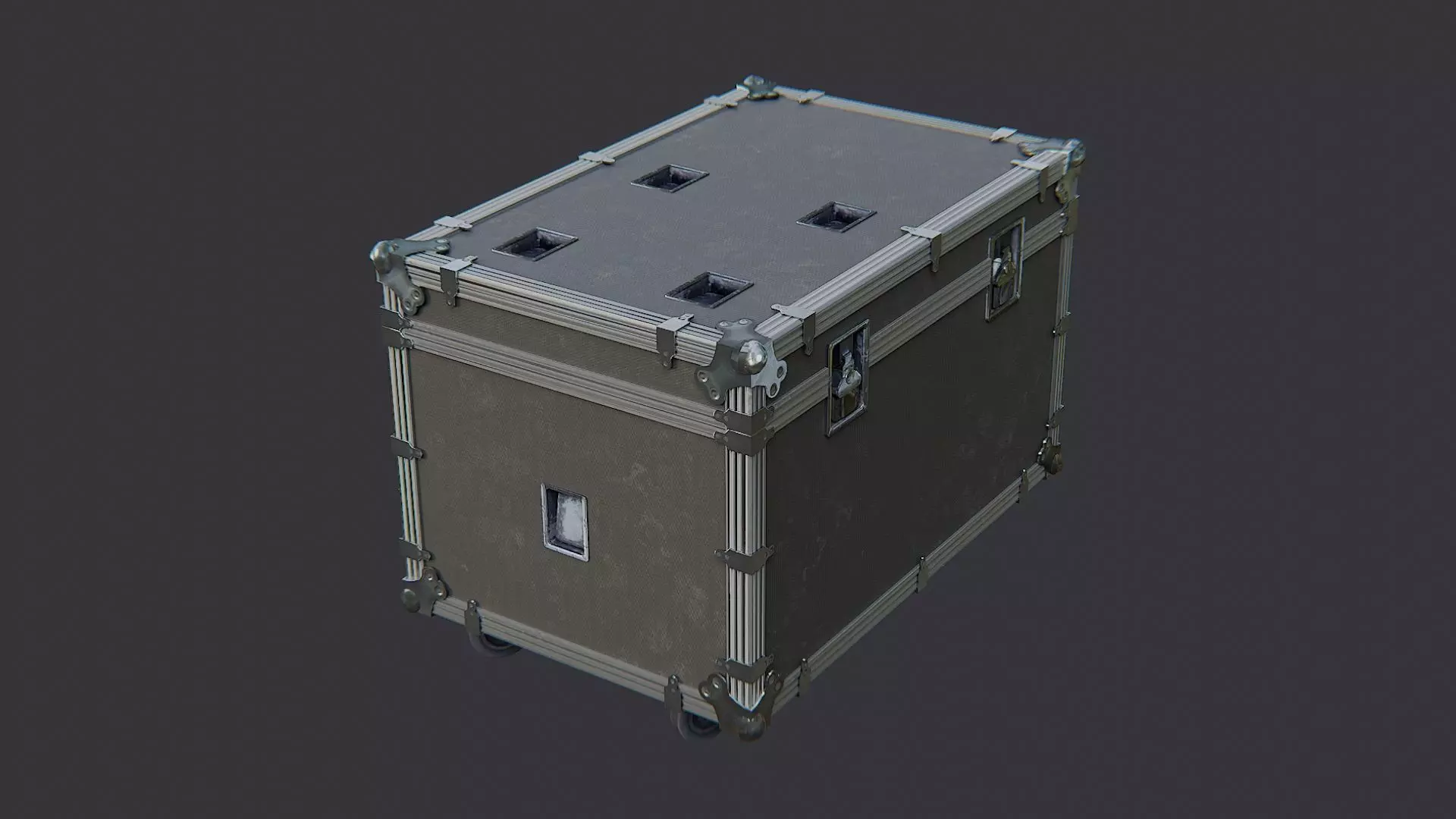 Rugged Flight Case with Metal Corners Low-poly 3D model_3
