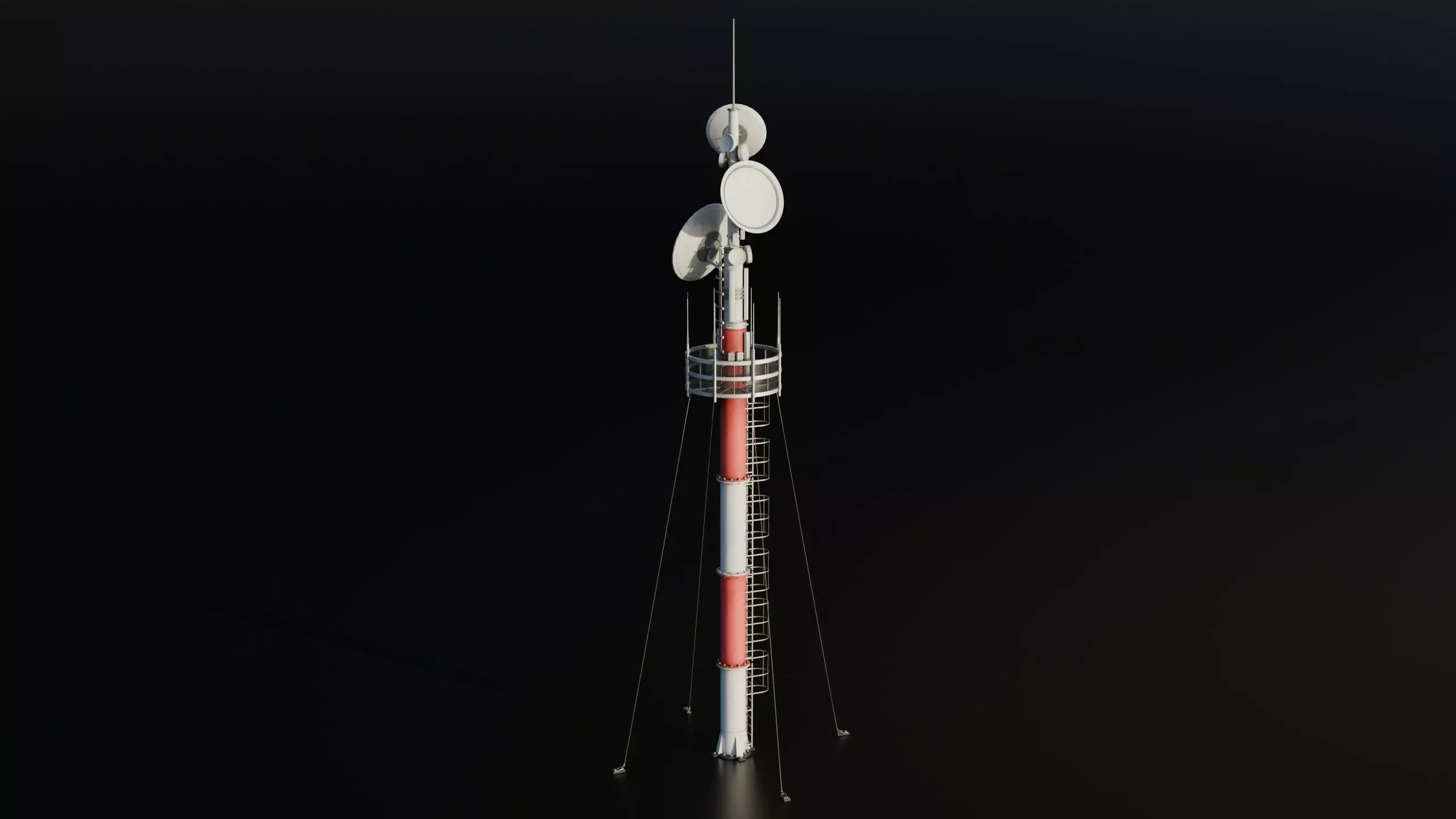 Antenna Large Industrial - Parabolic Roof Unit - Type C Low-poly 3D model