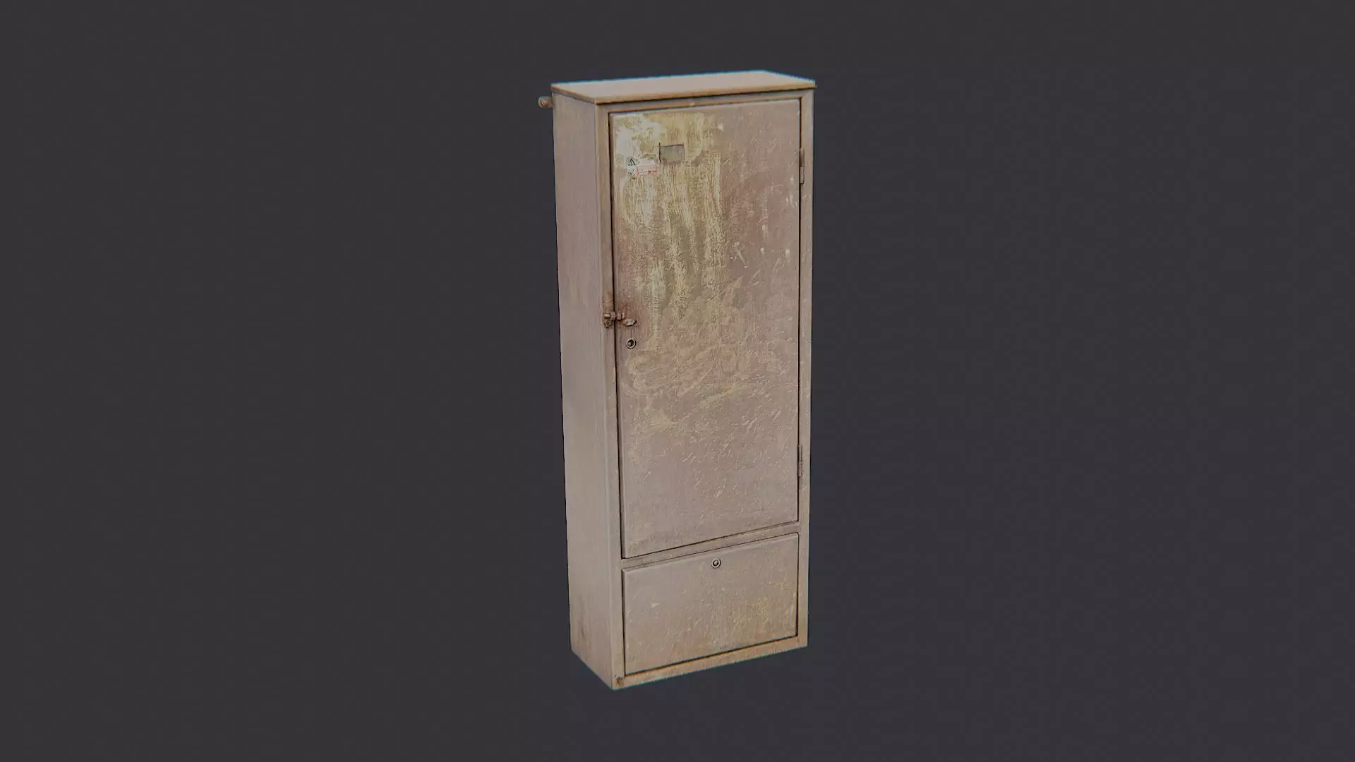 Rusty Electrical Distribution Box Metal Enclosure Low-poly 3D model_2