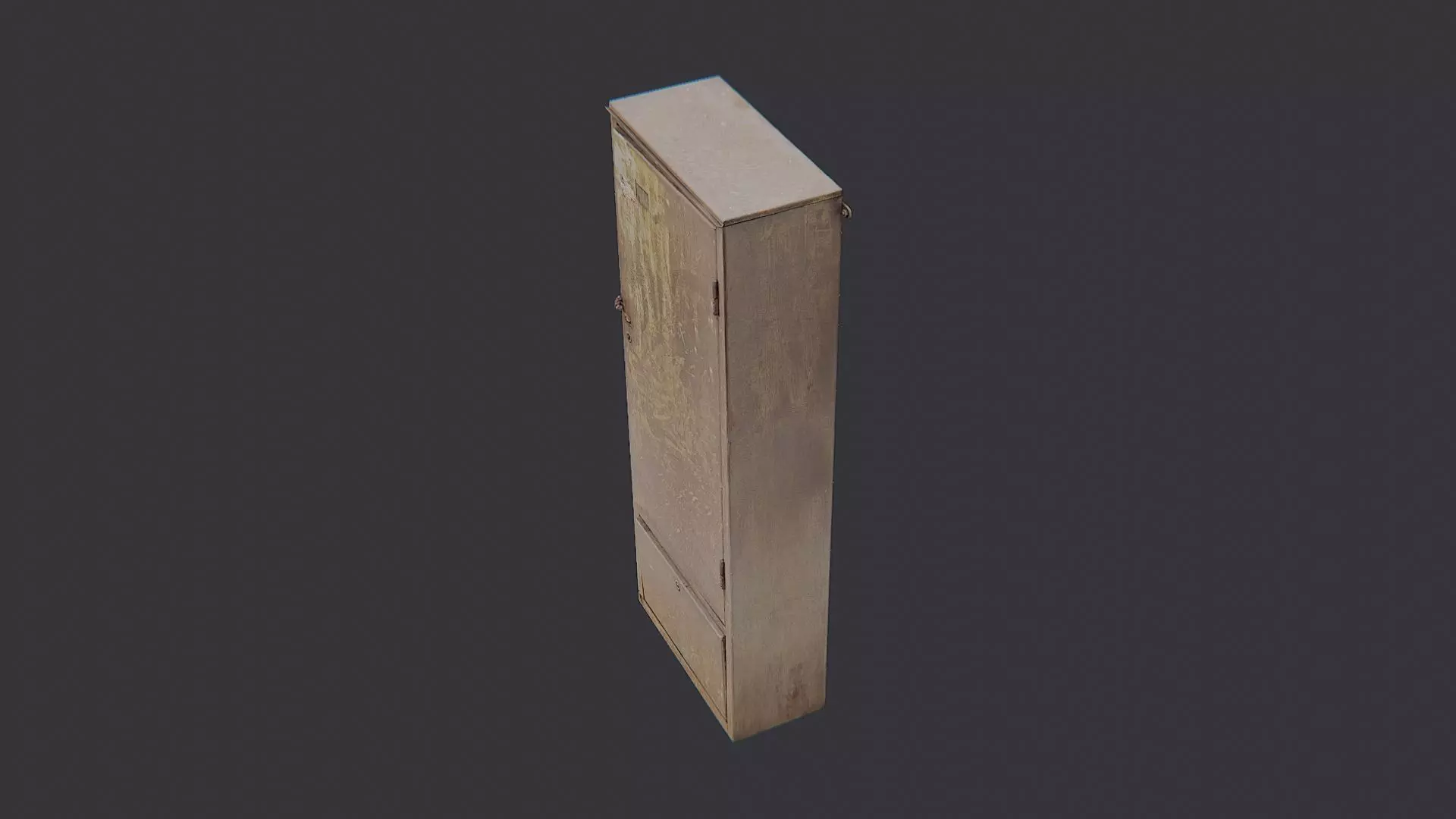 Rusty Electrical Distribution Box Metal Enclosure Low-poly 3D model_3