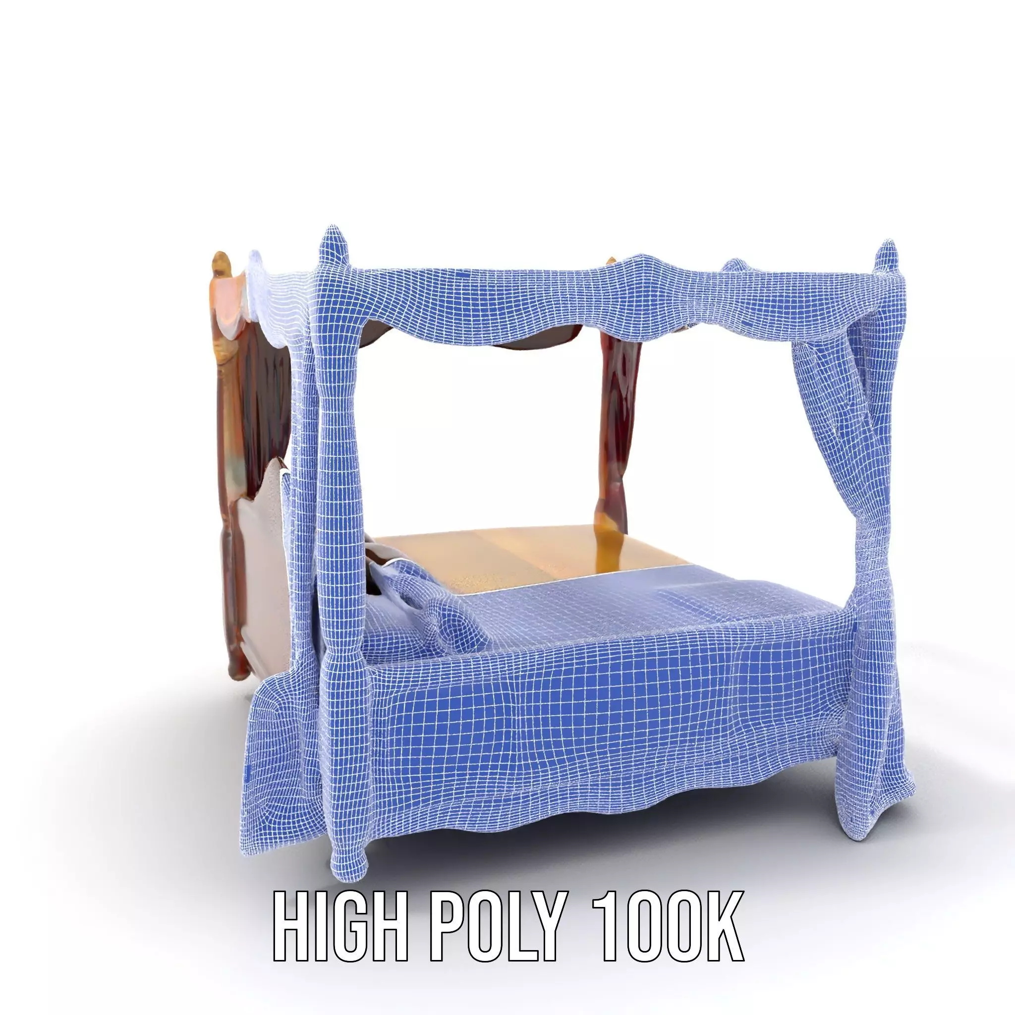 Regal Canopy Bed model pack Low-poly 3D model_4