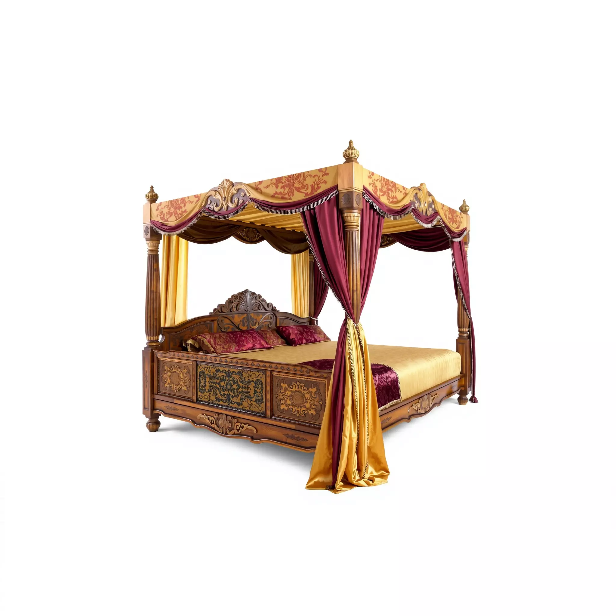 Regal Canopy Bed model pack Low-poly 3D model_2