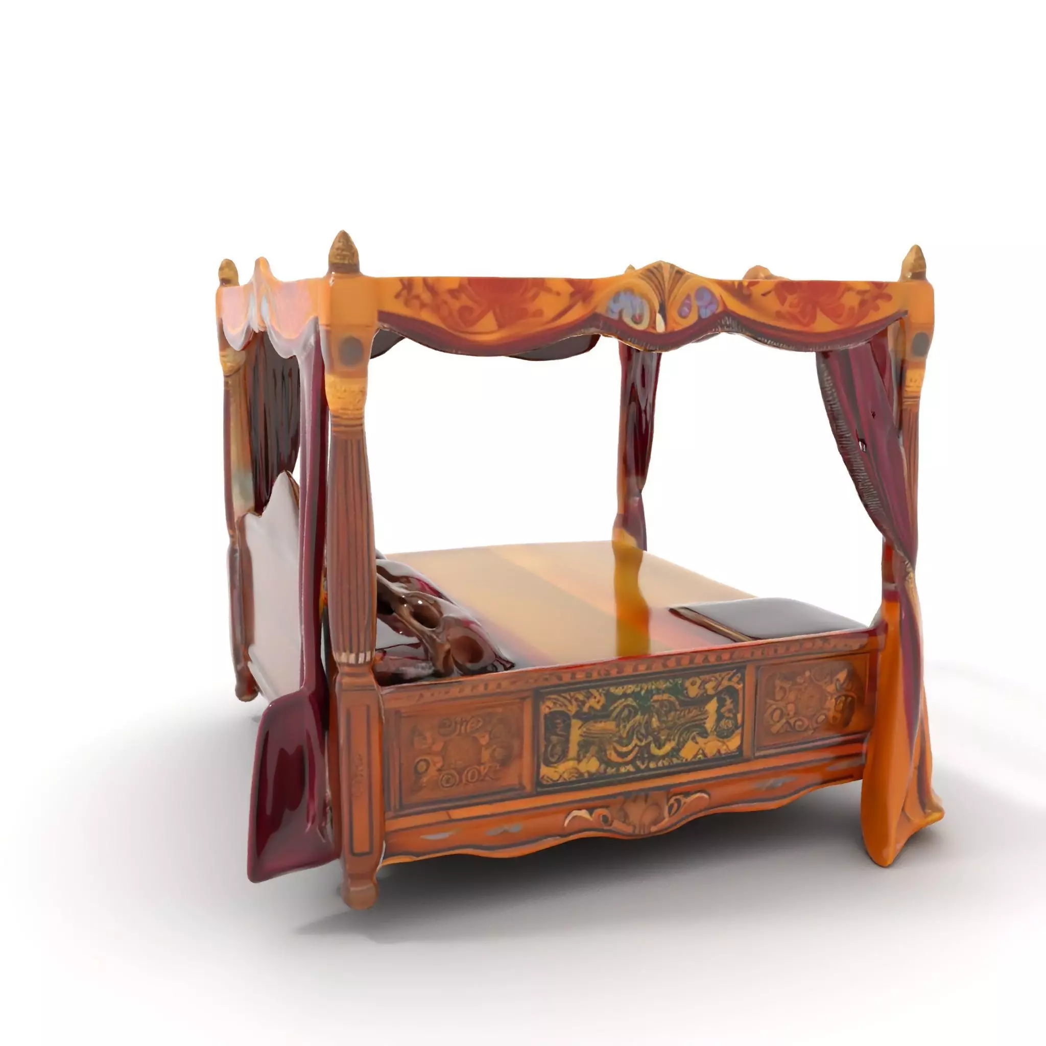 Regal Canopy Bed model pack Low-poly 3D model_0