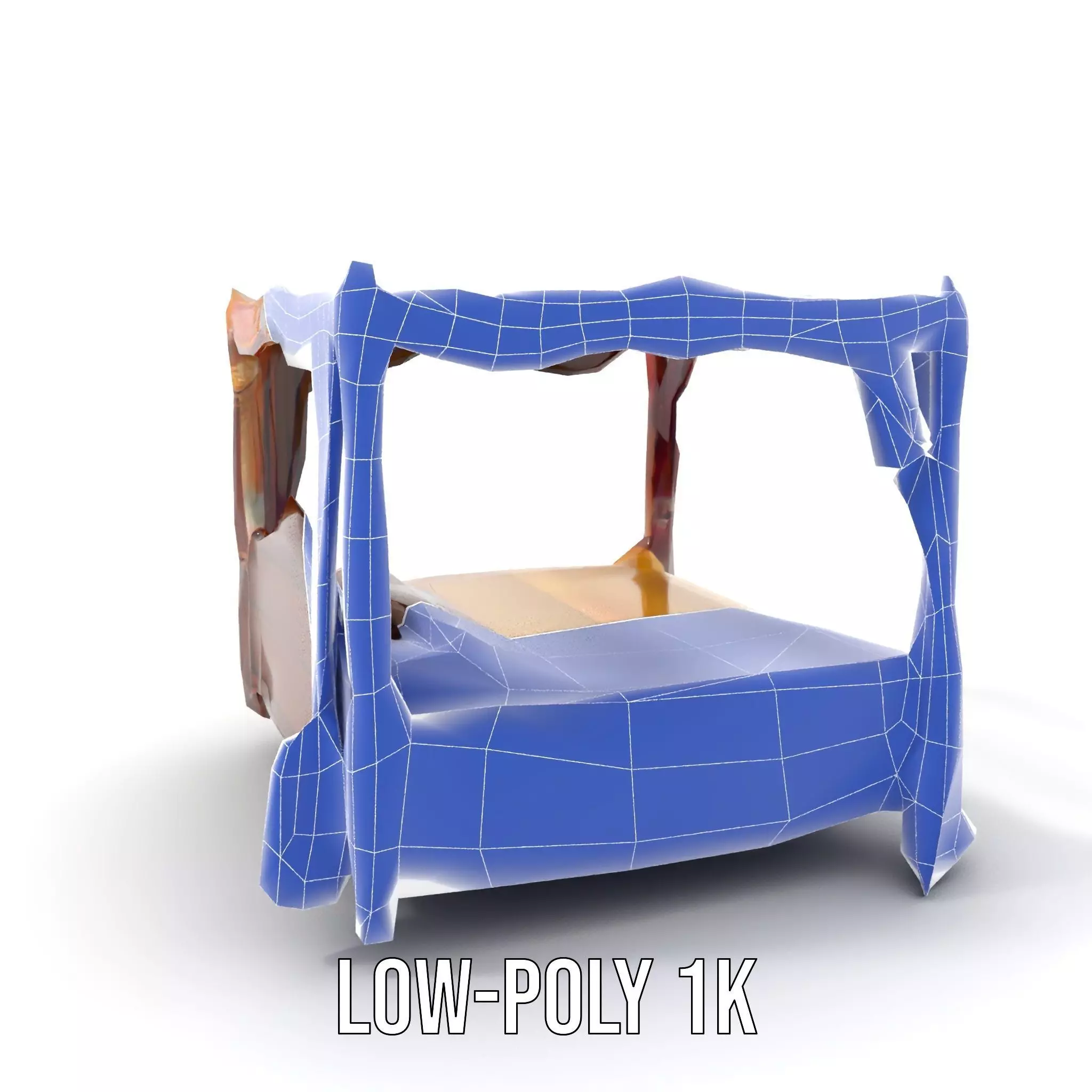 Regal Canopy Bed model pack Low-poly 3D model_9