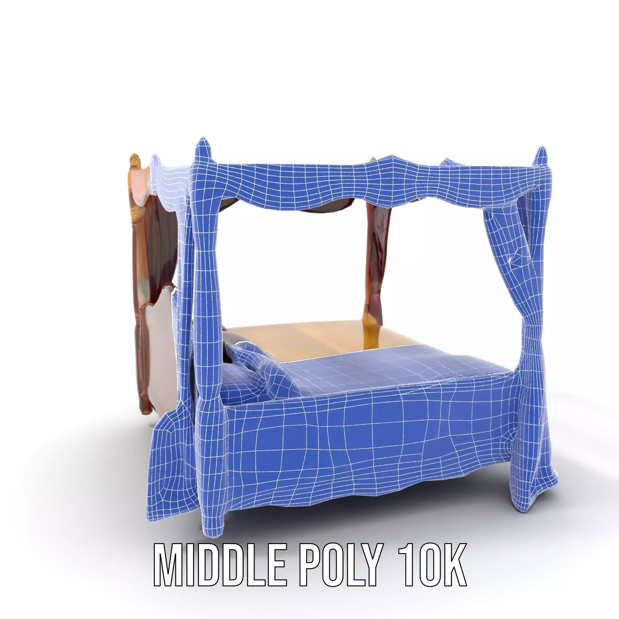 Regal Canopy Bed model pack Low-poly 3D model_13