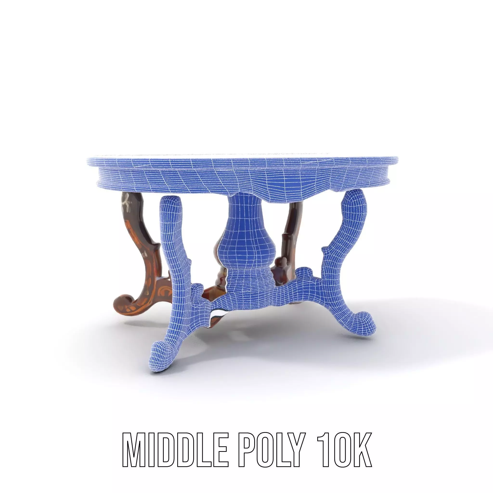 Antique Walnut Table model pack Low-poly 3D model_18