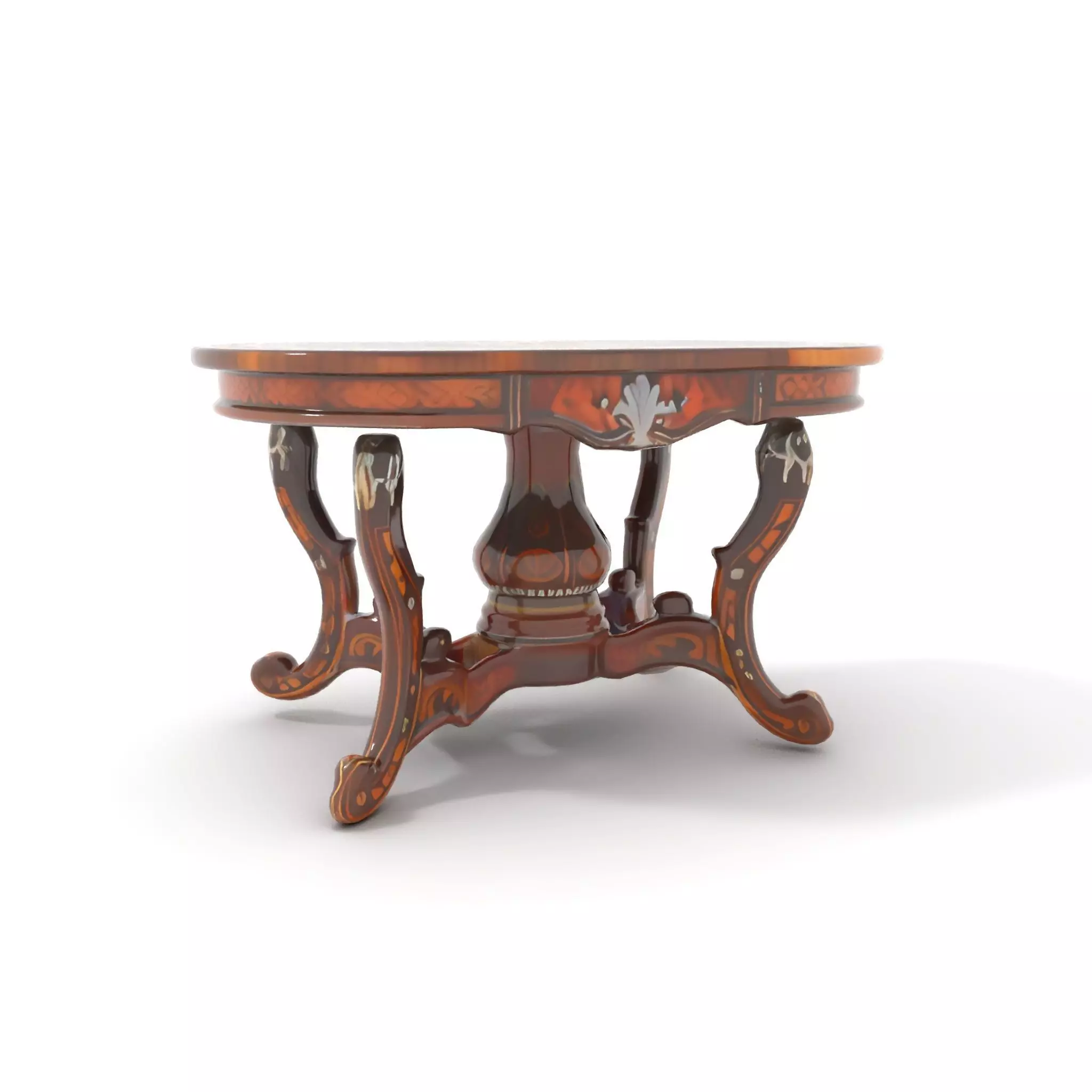 Antique Walnut Table model pack Low-poly 3D model_6