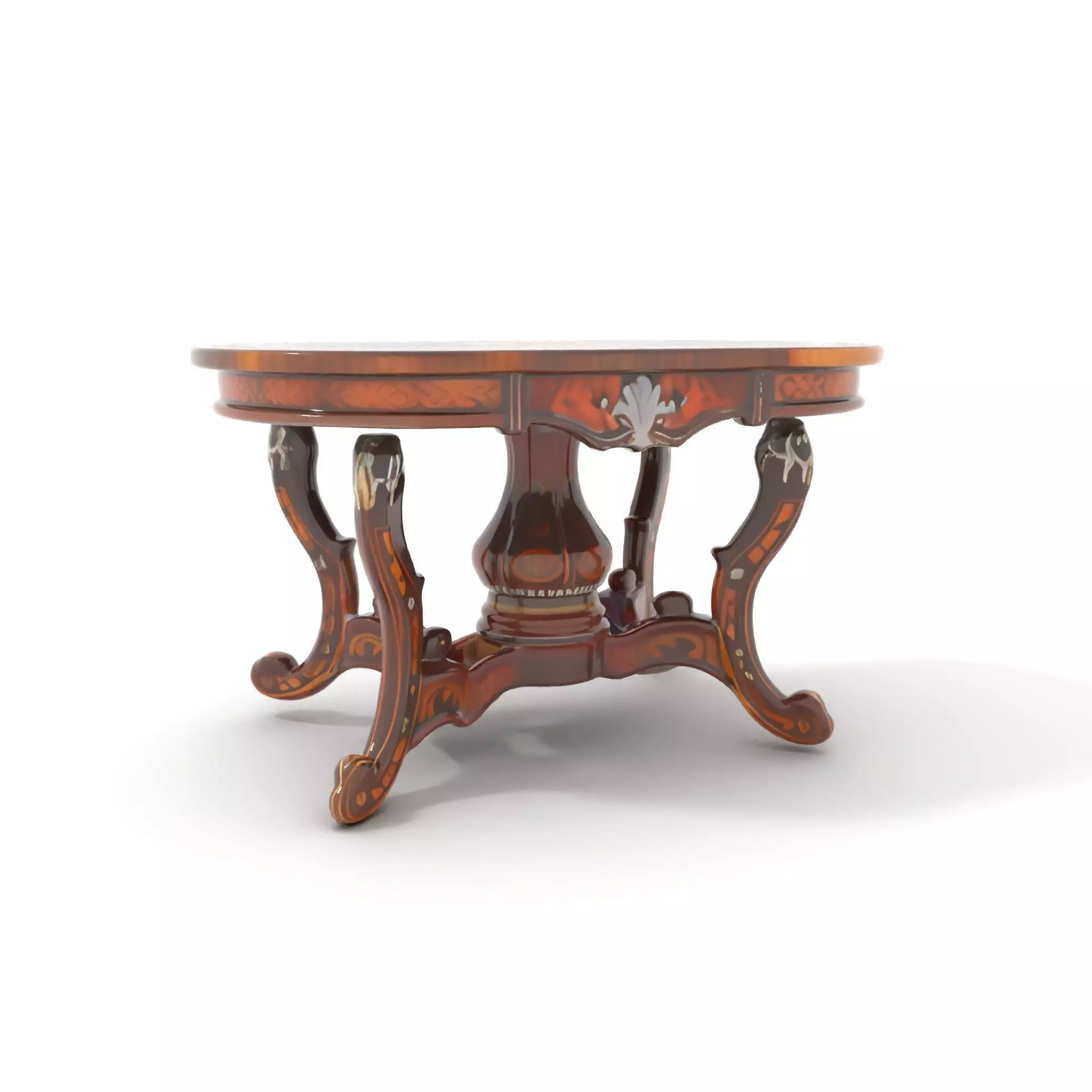 Antique Walnut Table model pack Low-poly 3D model_0