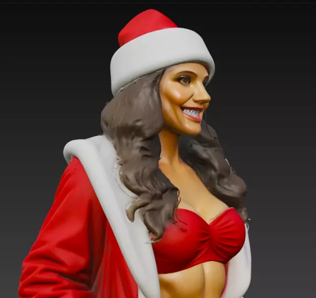 Female santa clause 3d model print 3D print model_0