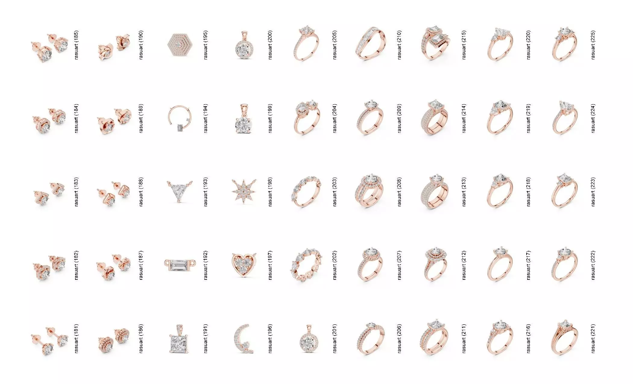 Collection Jewellery Models bulk 4000 DESIGN  3D print model_4