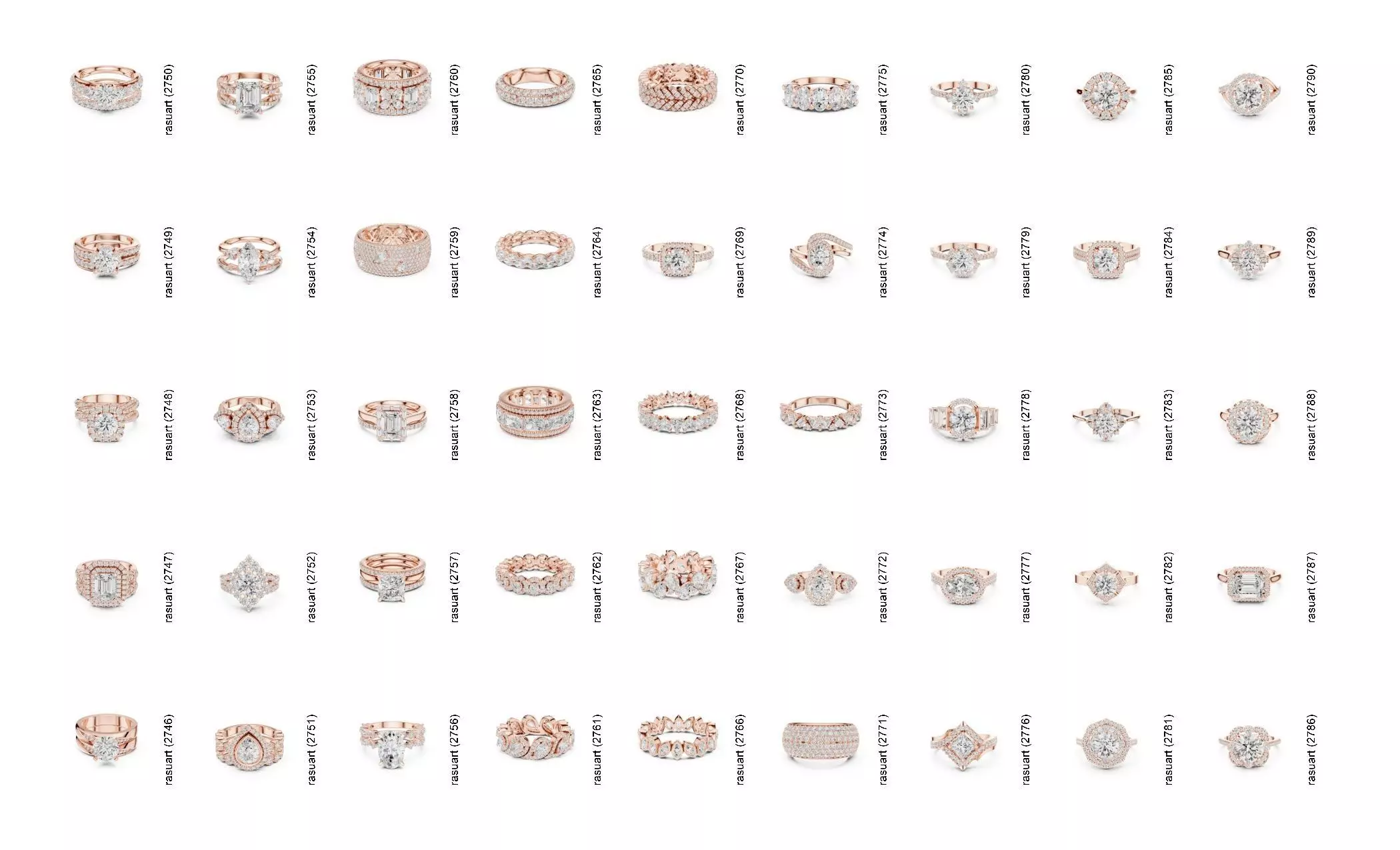 Collection Jewellery Models bulk 4000 DESIGN  3D print model_61