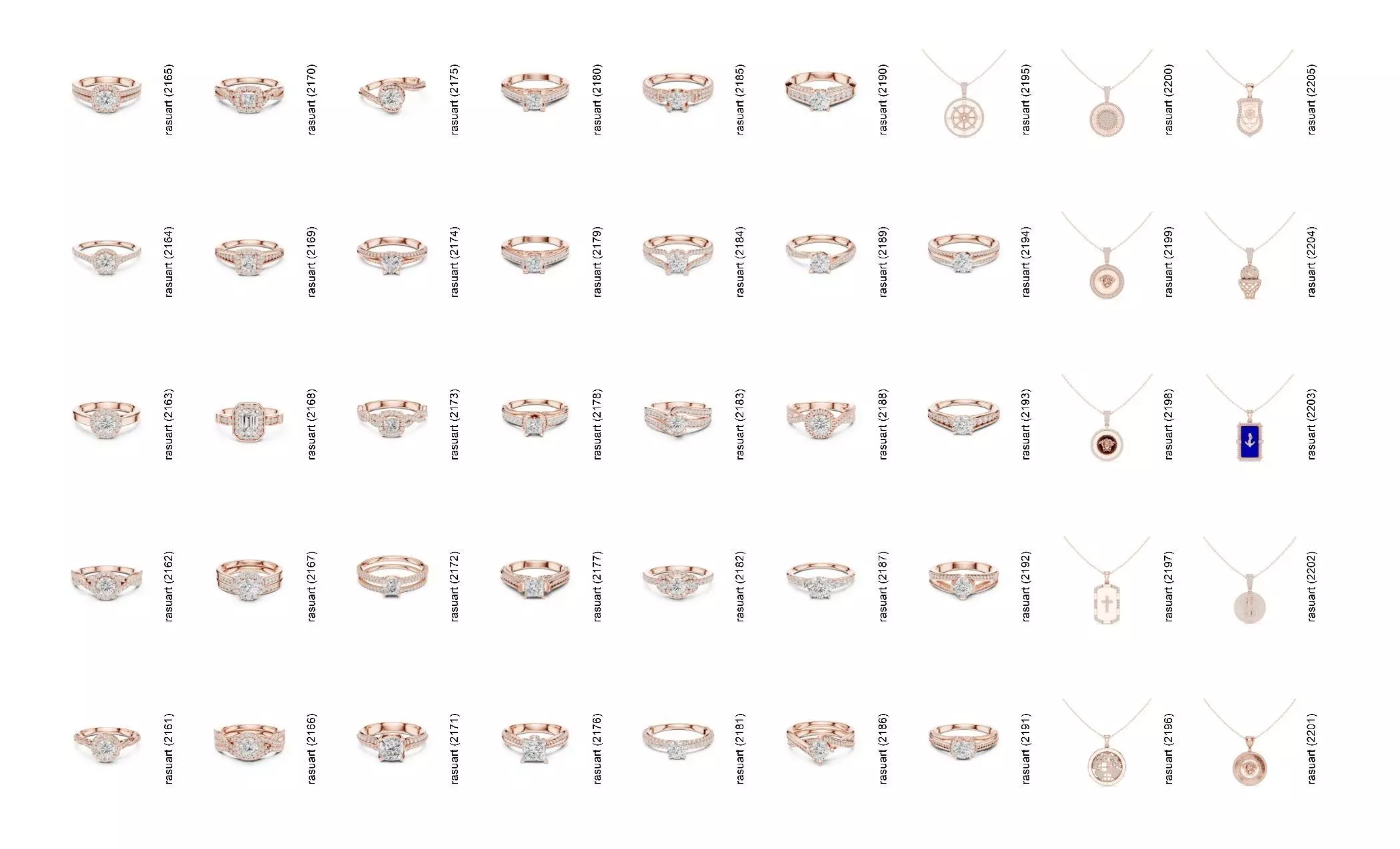 Collection Jewellery Models bulk 4000 DESIGN  3D print model_48