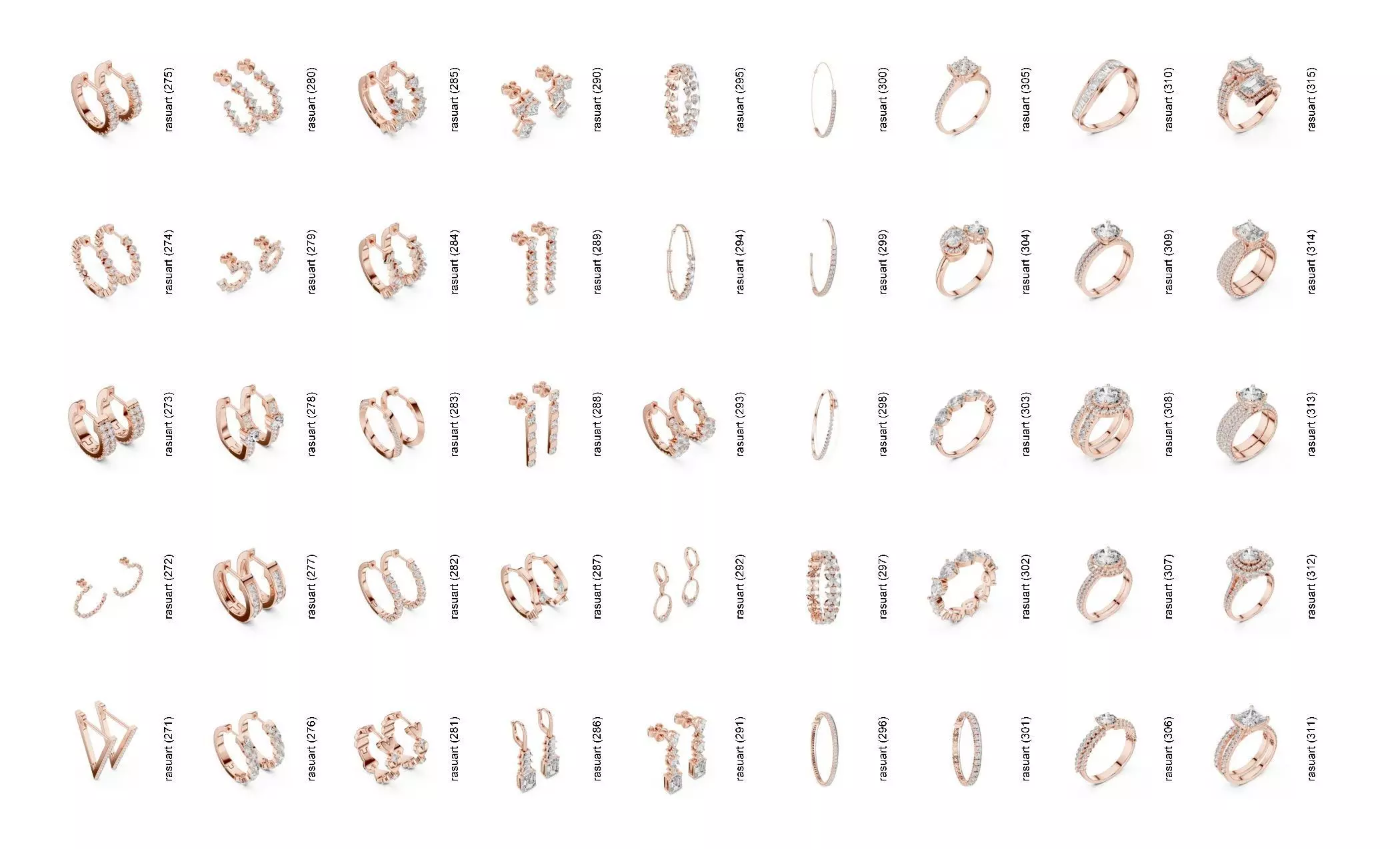 Collection Jewellery Models bulk 4000 DESIGN  3D print model_6