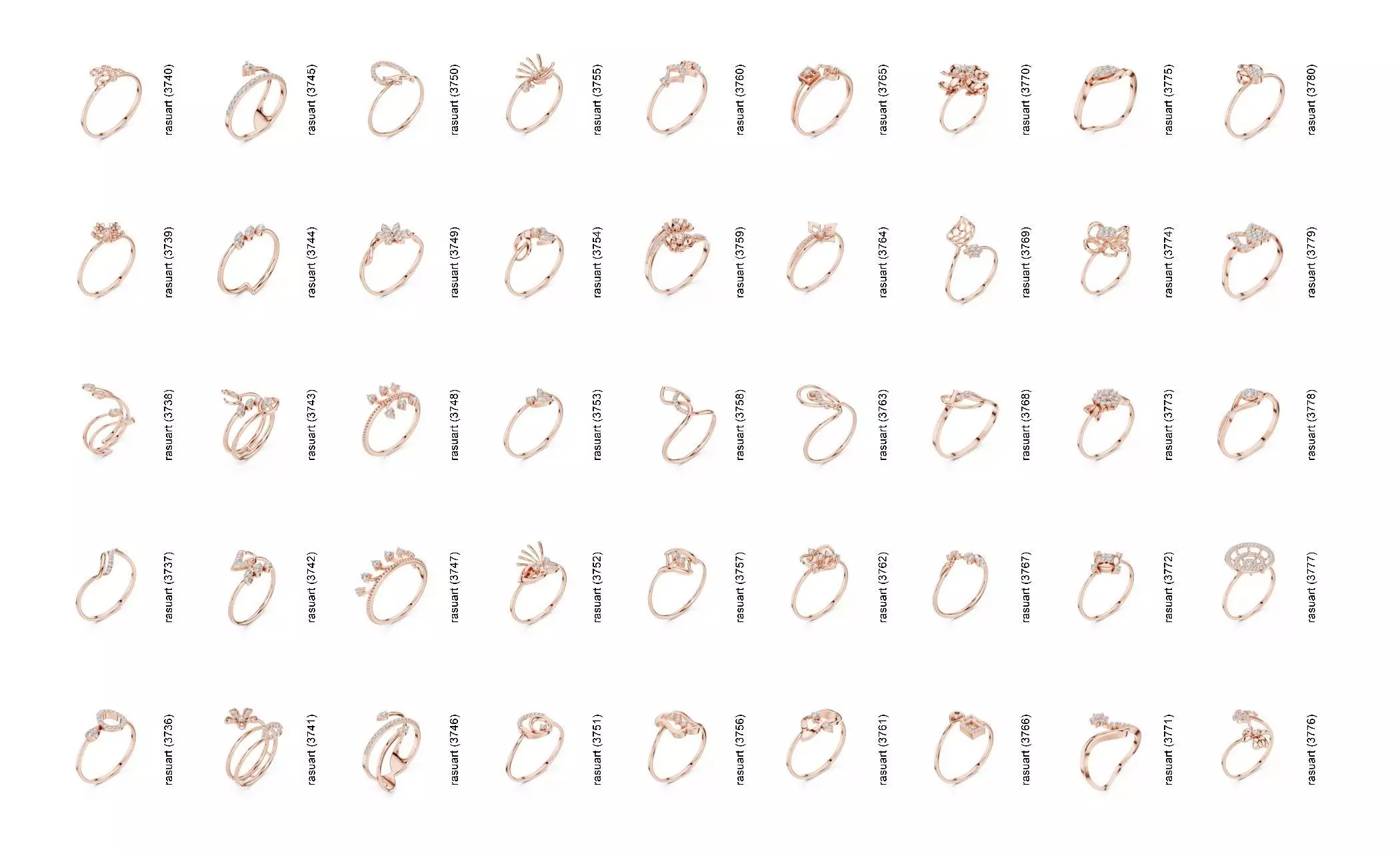 Collection Jewellery Models bulk 4000 DESIGN  3D print model_83